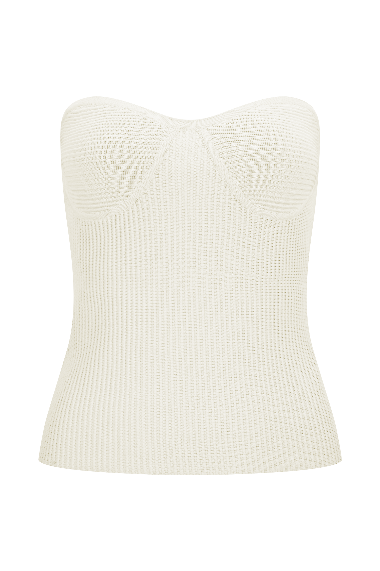Elodie Strapless Cupped Knit Top - Ivory - Image 7