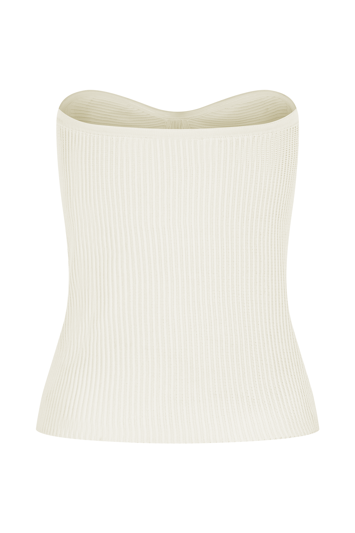 Elodie Strapless Cupped Knit Top - Ivory - Image 6