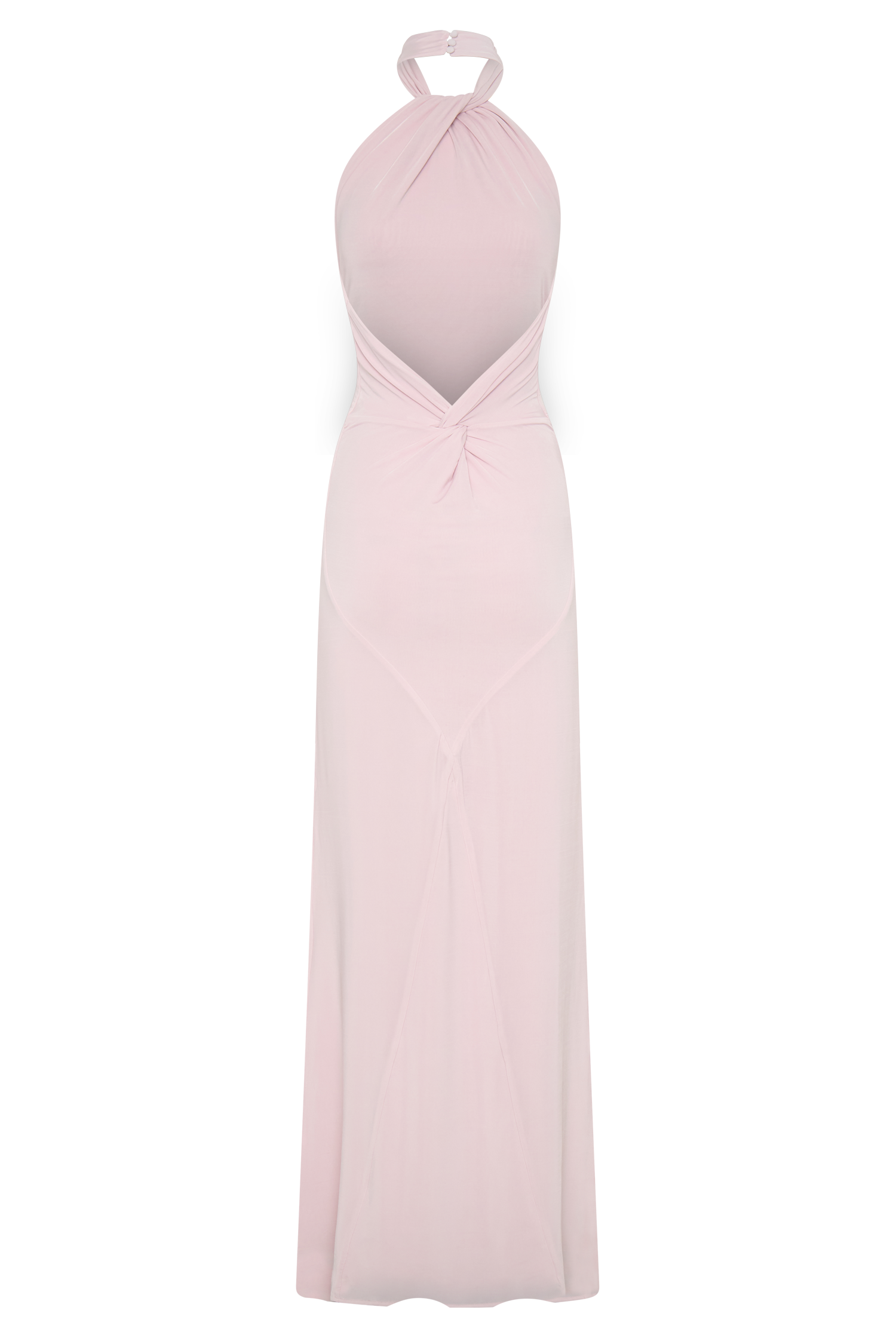 Elyna Slinky Halter Maxi Dress - Pale Pink - Image 10