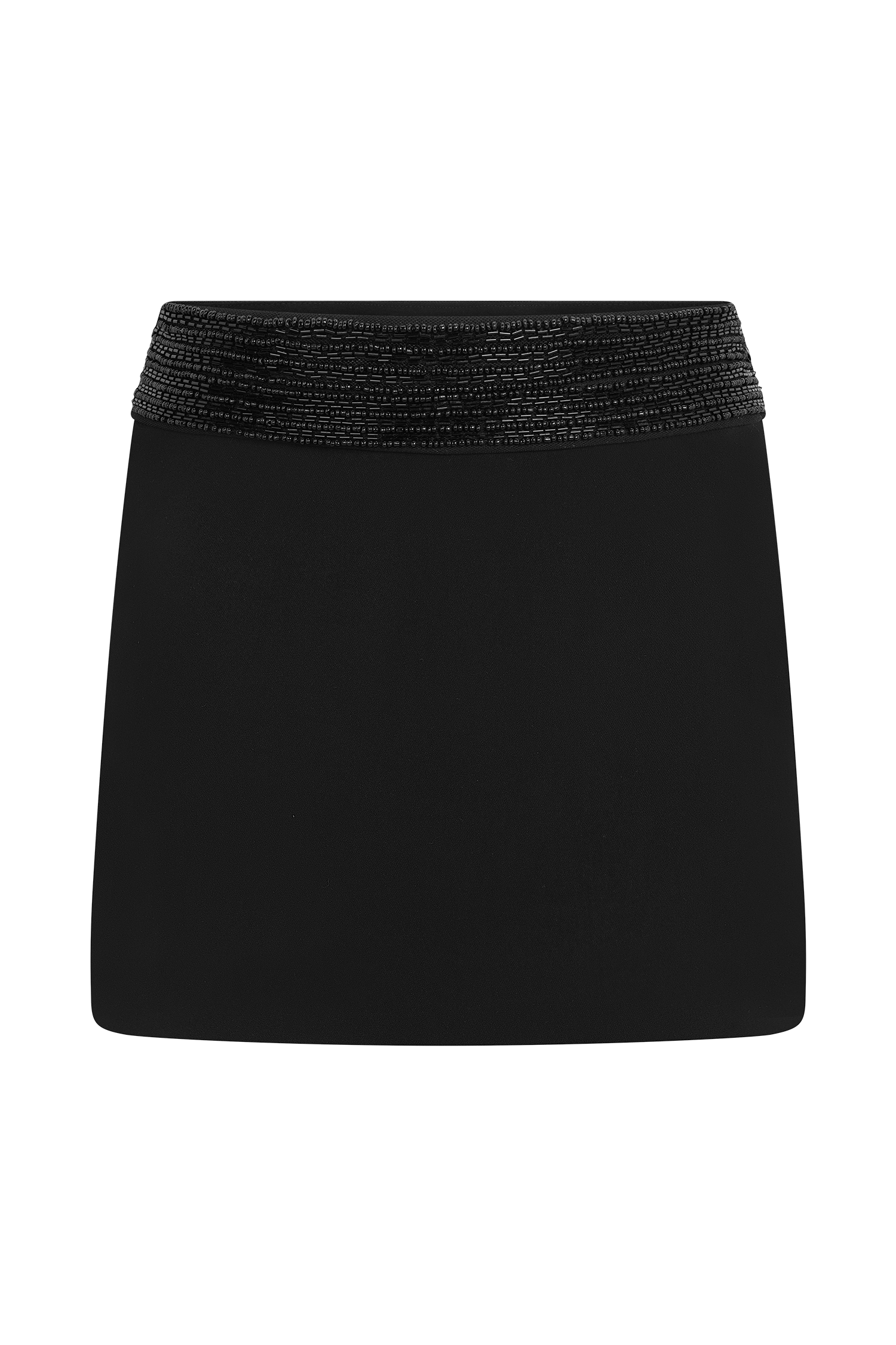 Emilia Beaded Waistband Mini Skirt - Black - Image 12