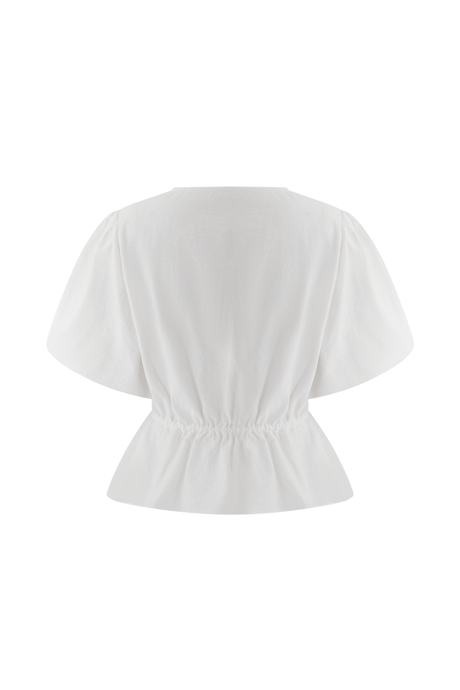Emilie Puff Sleeve Cotton Top - White - Image 8