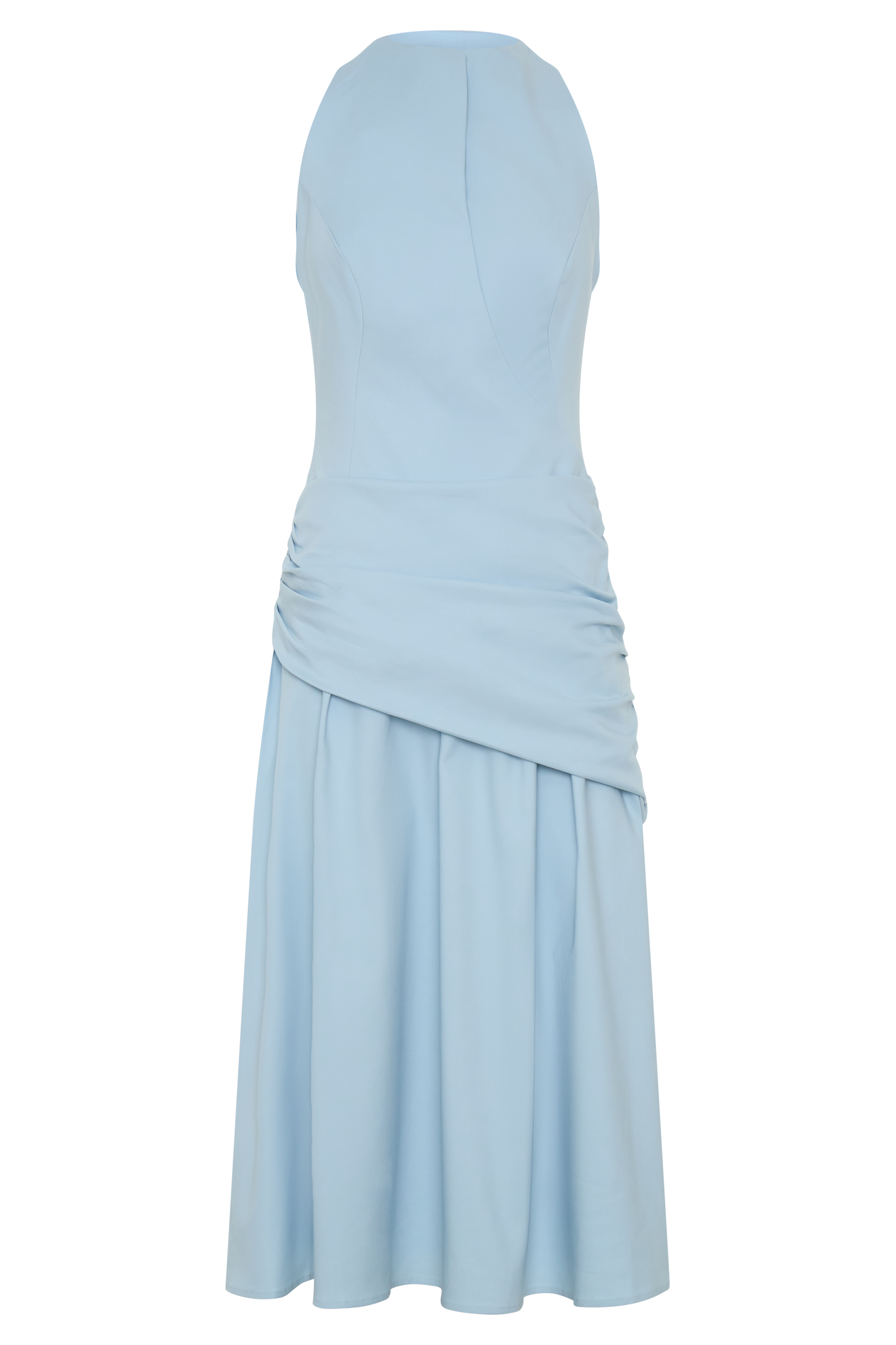 Emily Wrapped Waist Midi Dress - Sky Blue - Image 11