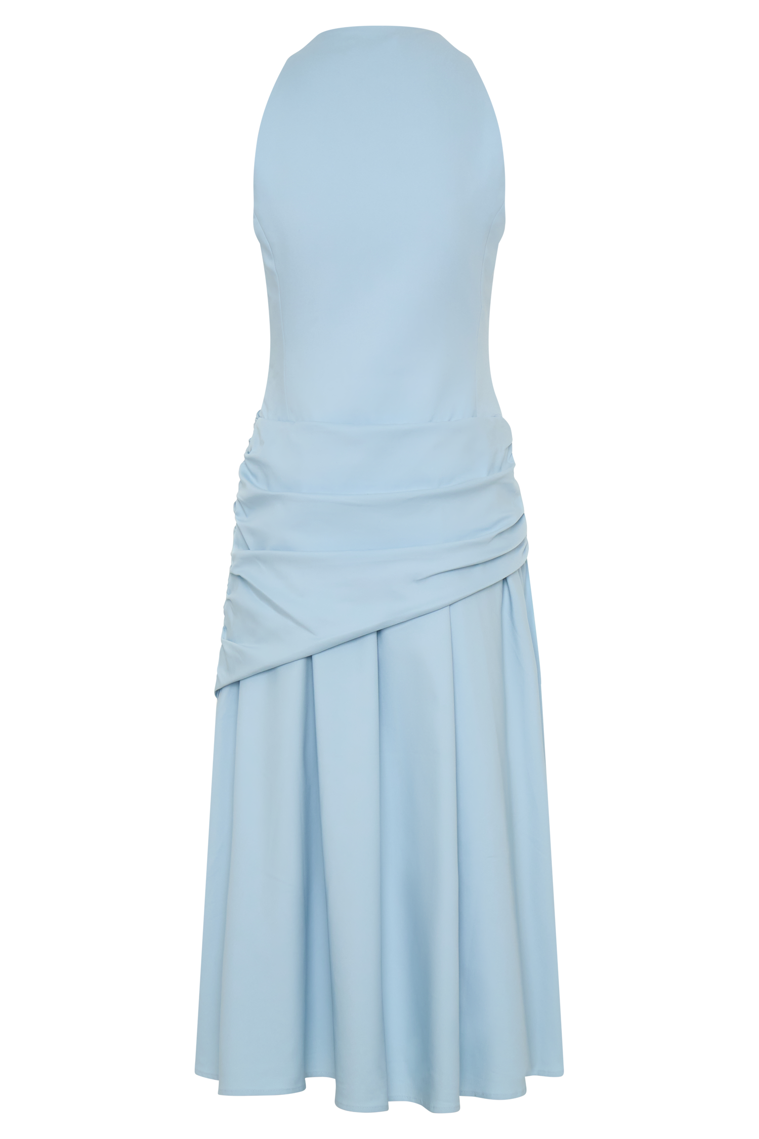 Emily Wrapped Waist Midi Dress - Sky Blue - Image 10