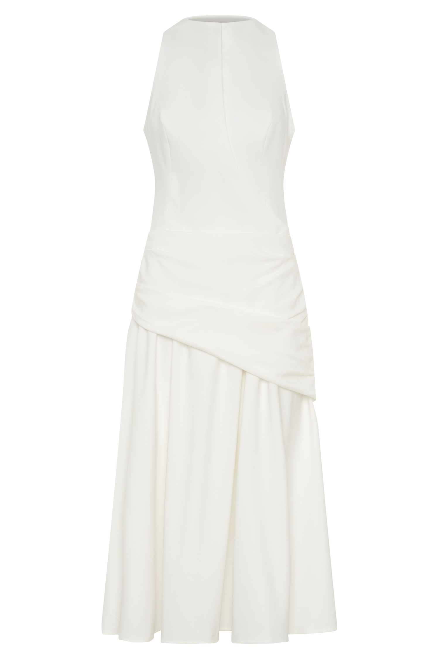 Emily Wrapped Waist Midi Dress - White - Image 7