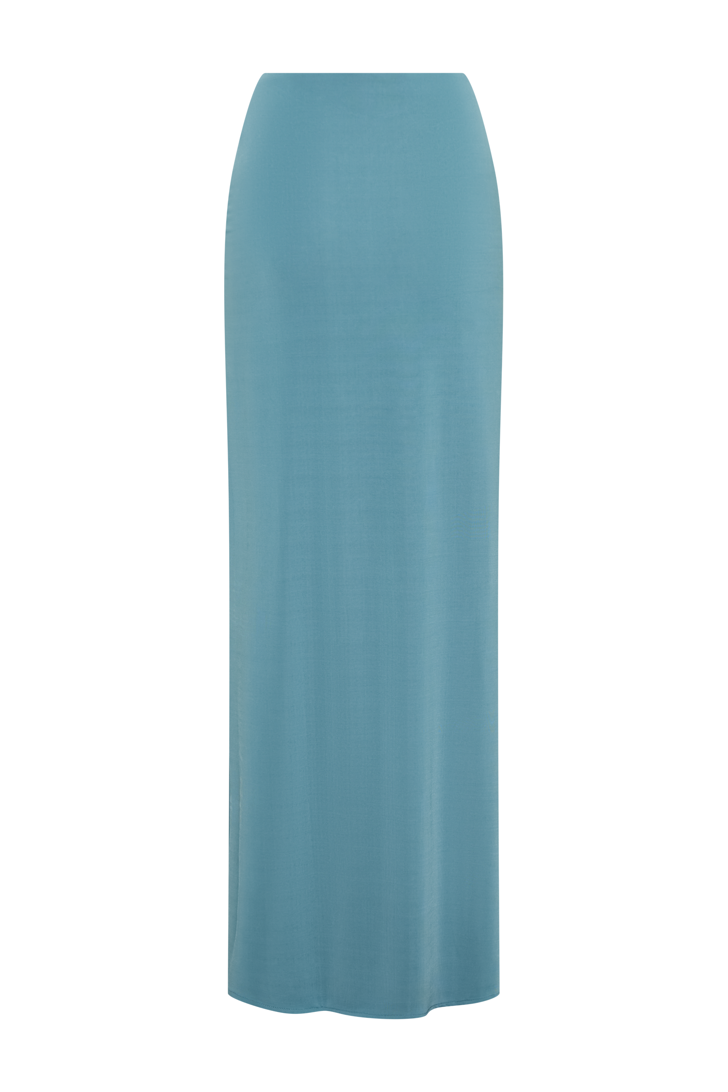 Erina Slinky Ruched Maxi Skirt With Hardware - Teal - Image 6