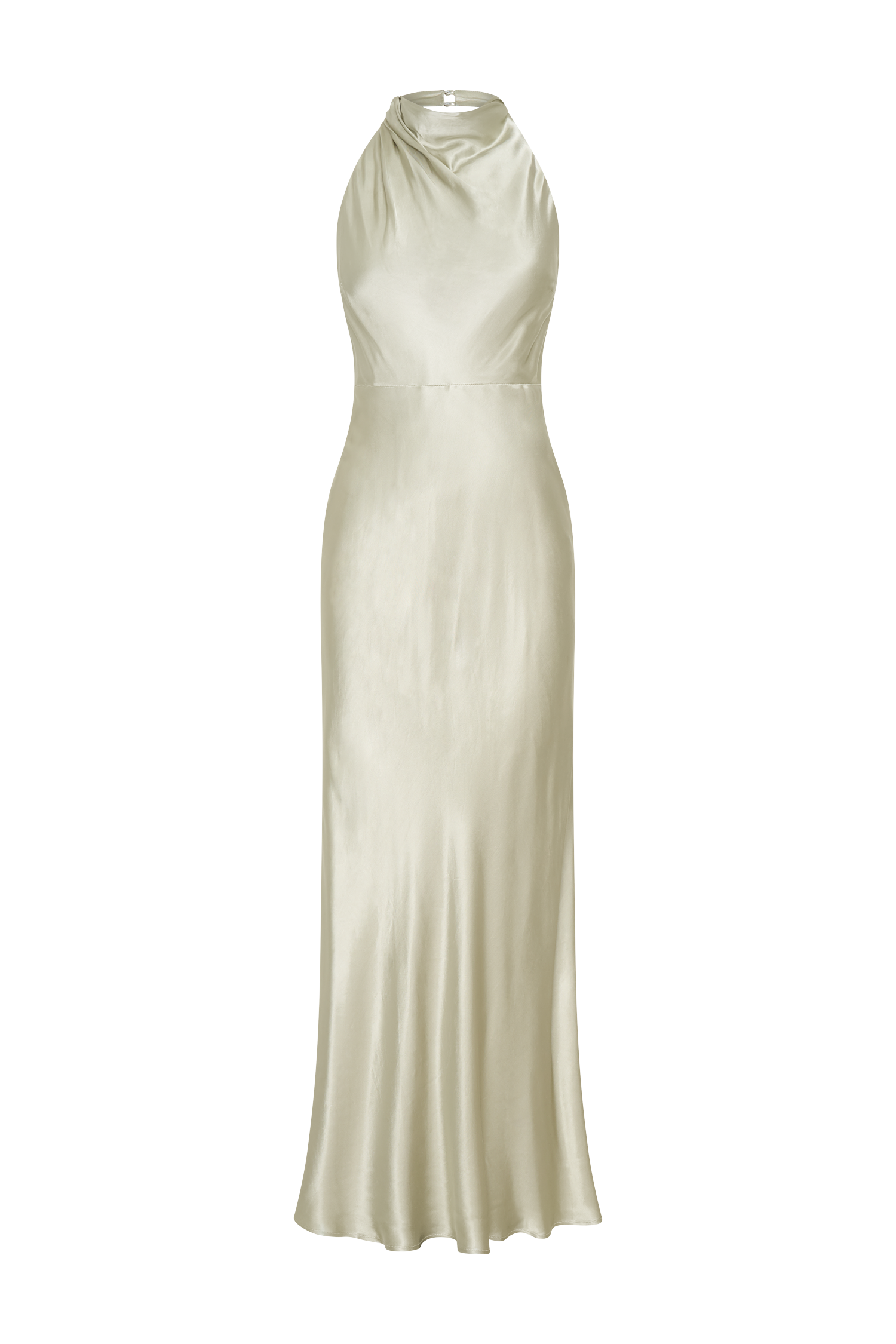 Esther Iridescent Satin Cowl Maxi Dress - Sage - Image 9
