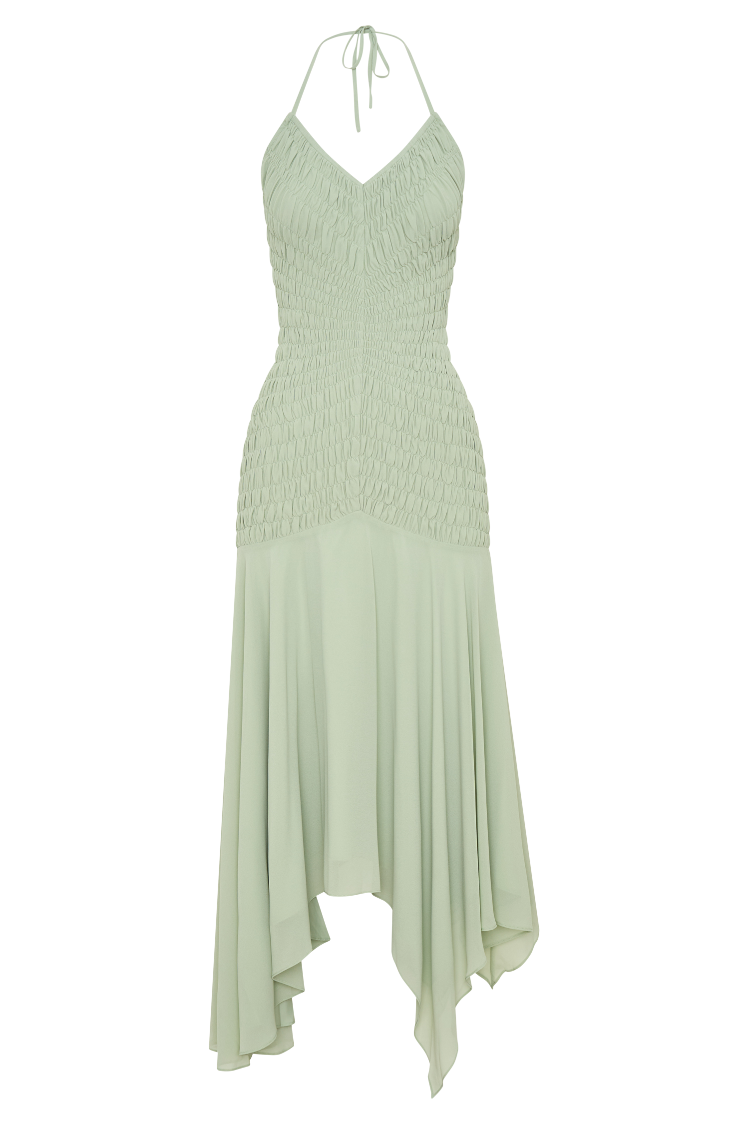Evelyn Shirred Chiffon Maxi Dress - Sage - Image 11
