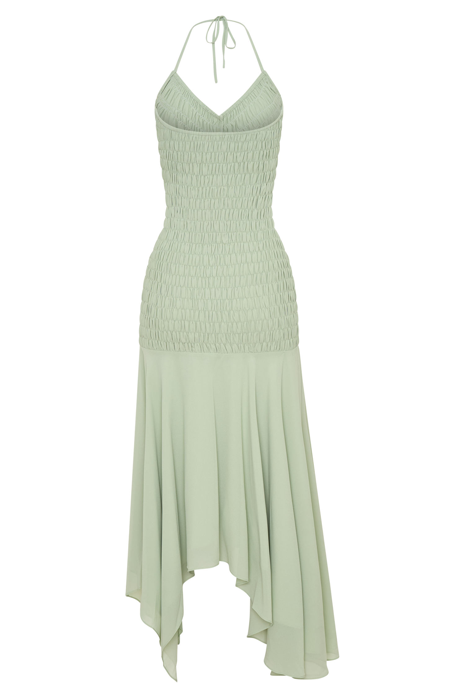Evelyn Shirred Chiffon Maxi Dress - Sage - Image 10