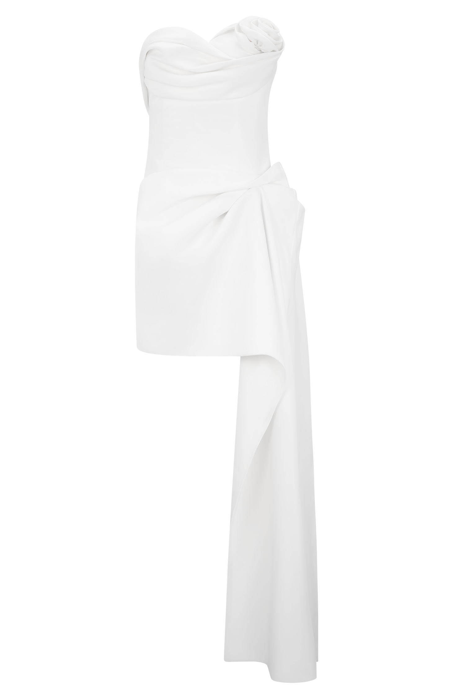 Evianna Strapless Gathered Mini Dress - White - Image 11