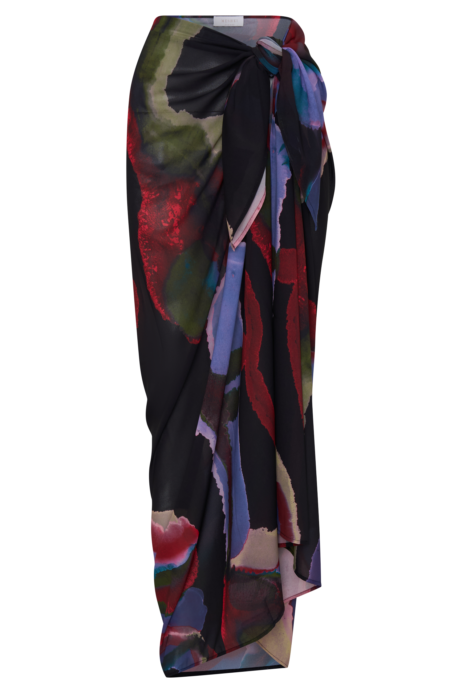 Evie Chiffon Sarong - Multi Fluid Reverie Print - Image 7