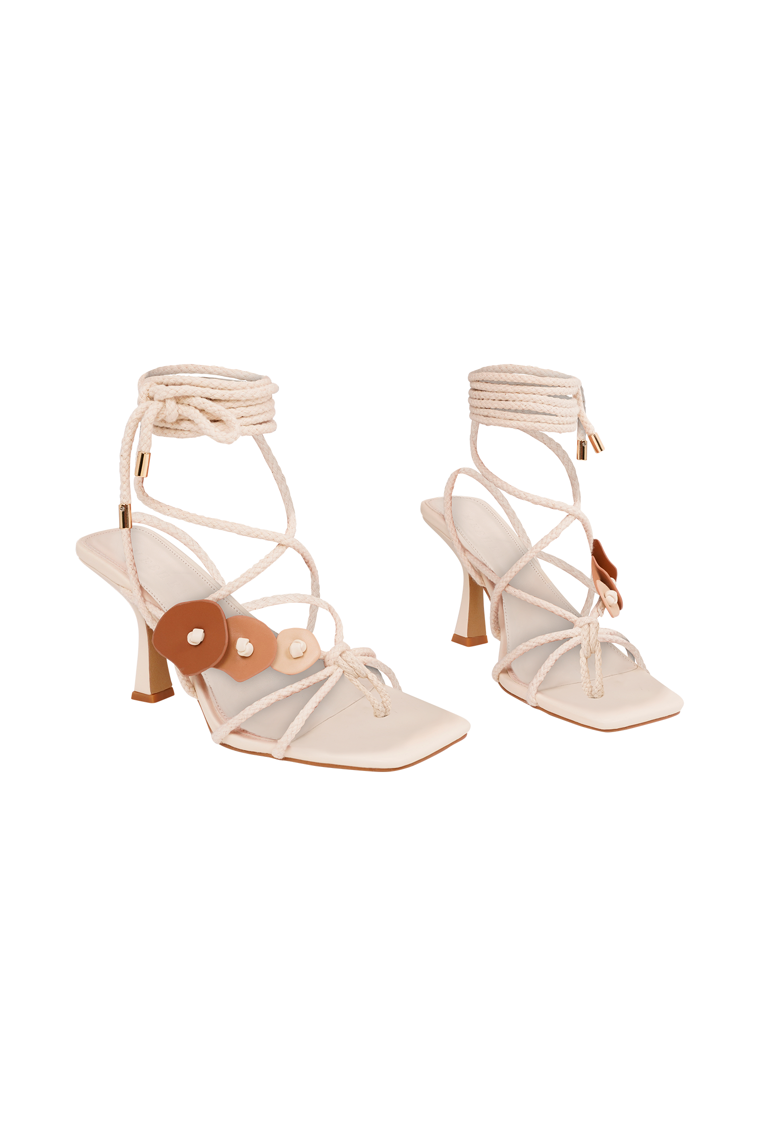 Ezekiel Strappy Sandal Heel - Ivory - Image 5