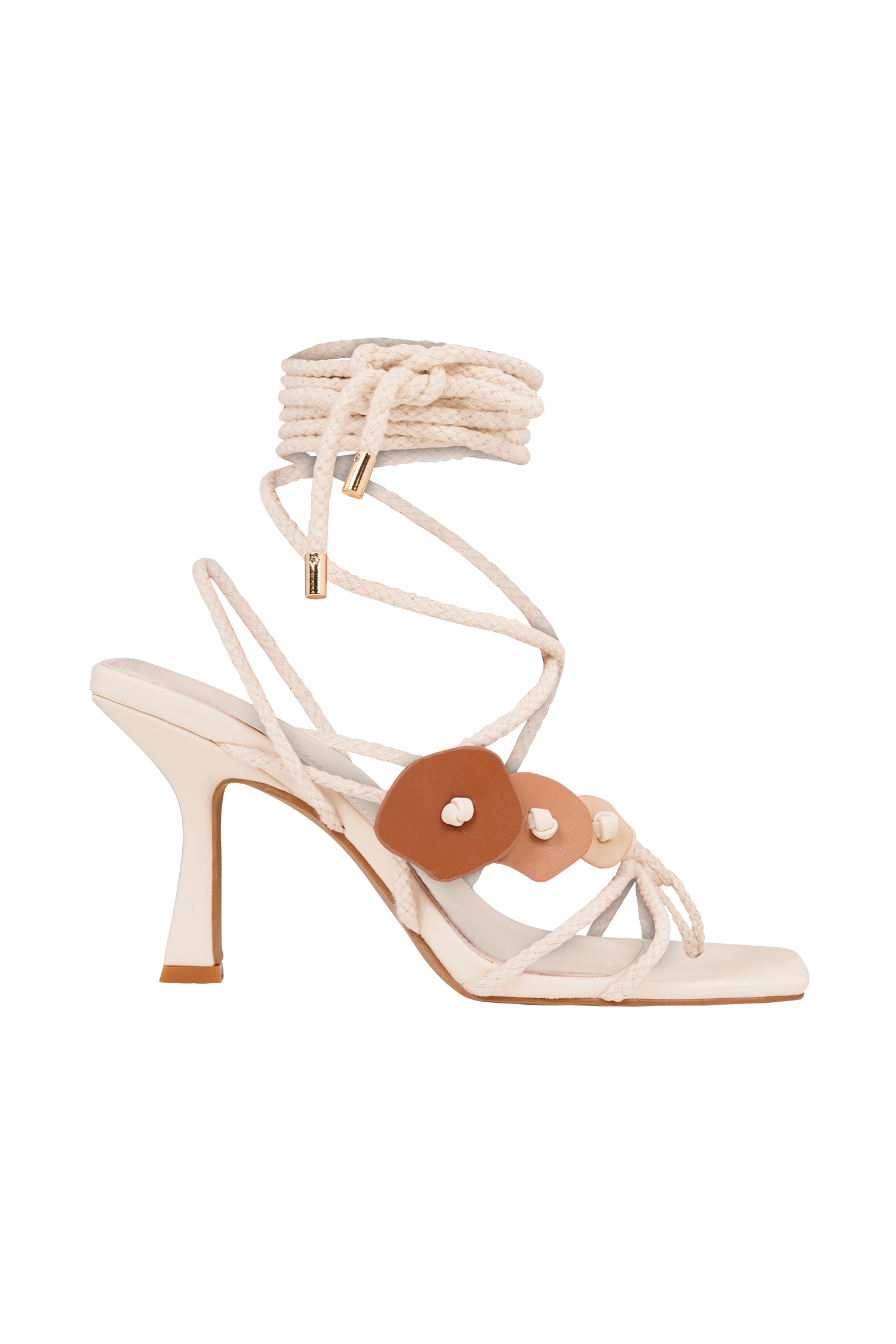 Ezekiel Strappy Sandal Heel - Ivory - Image 4
