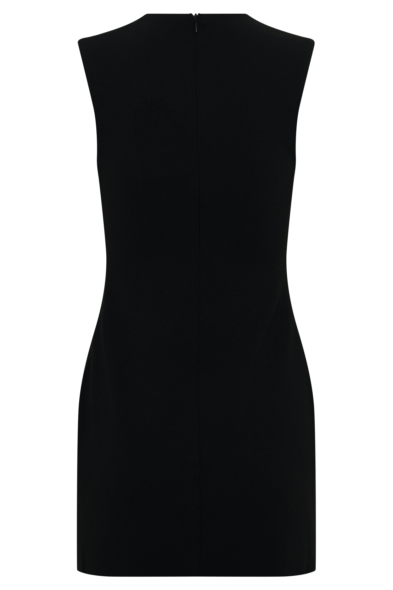 Fion Sleeveless Stretch Crepe Mini Dress - Black - Image 6