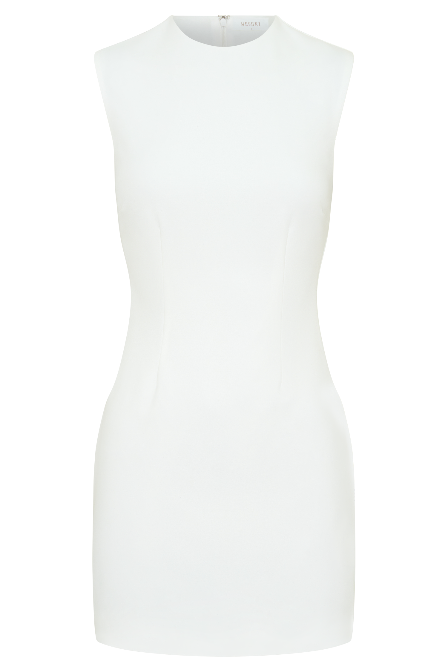 Fion Sleeveless Stretch Crepe Mini Dress - White - Image 7