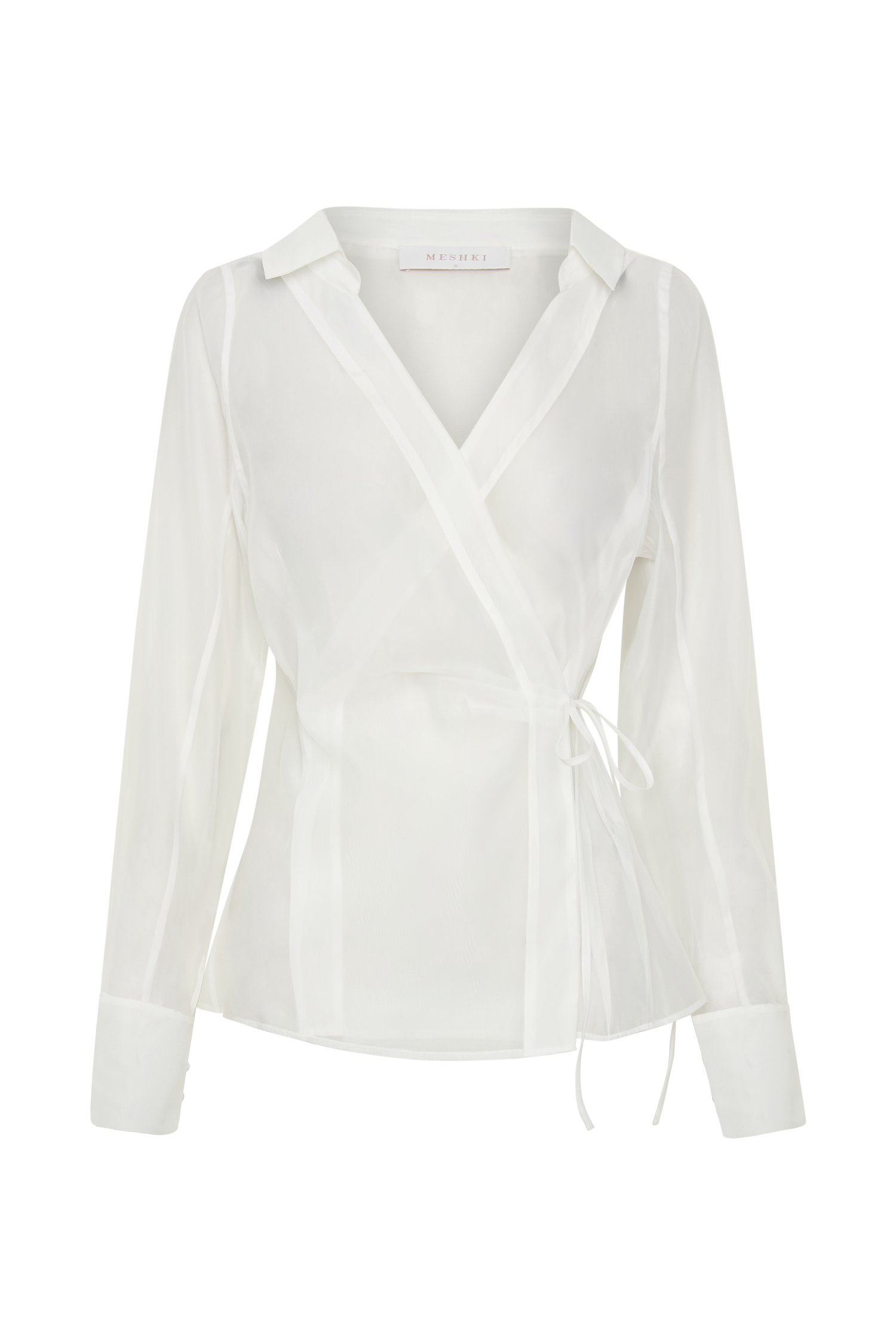Frankie Organza Cross Over Shirt - White - Image 10