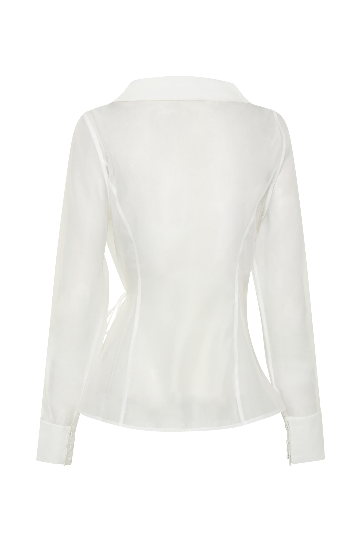 Frankie Organza Cross Over Shirt - White - Image 9