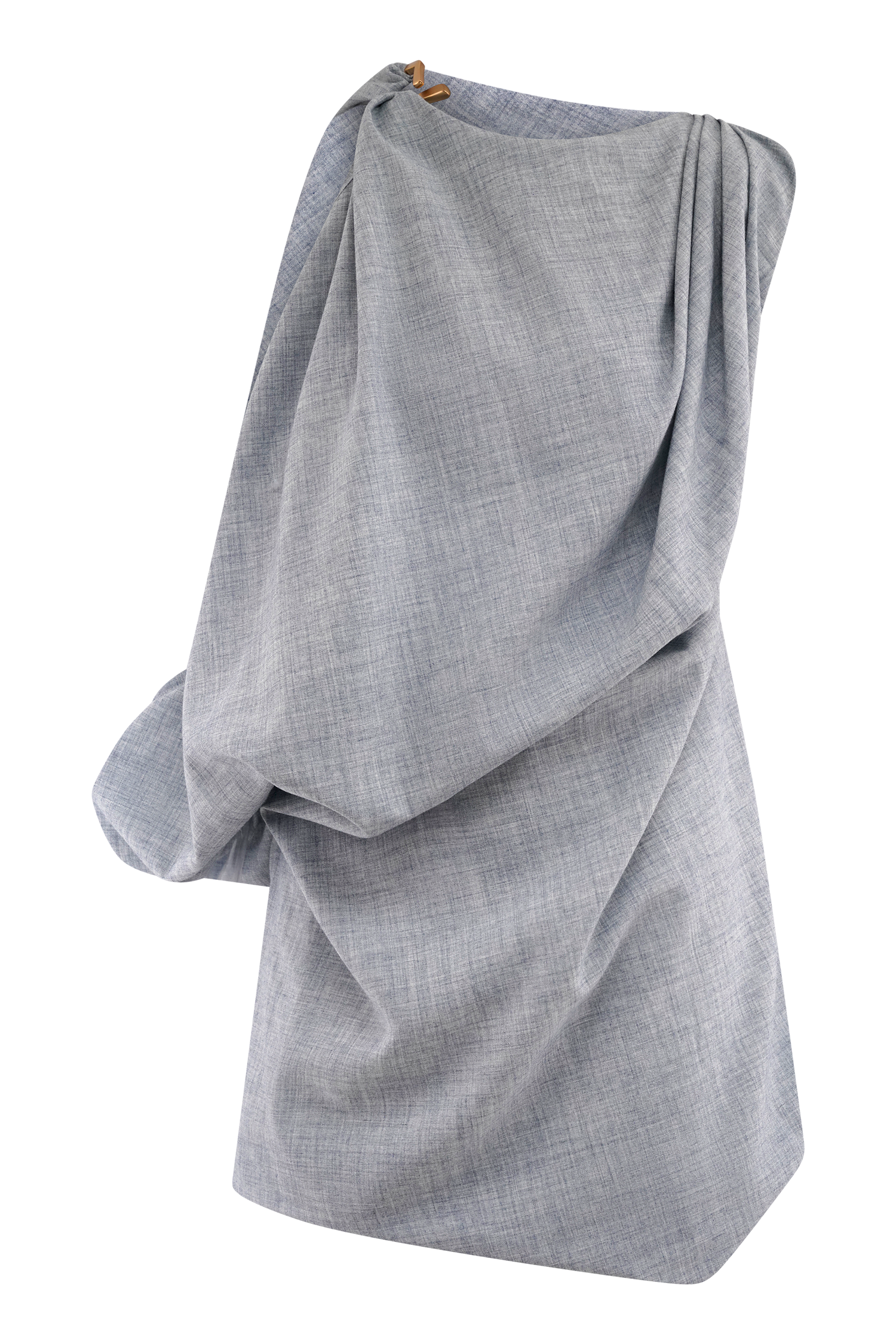 Gabriella Draped Mini Dress - Charcoal Blue Marle - Image 9