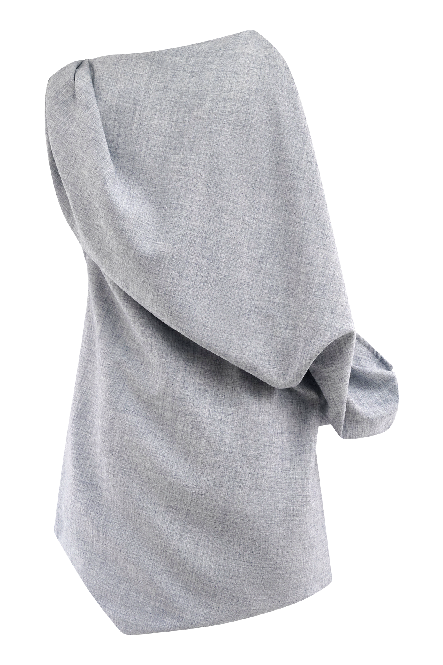 Gabriella Draped Mini Dress - Charcoal Blue Marle - Image 8