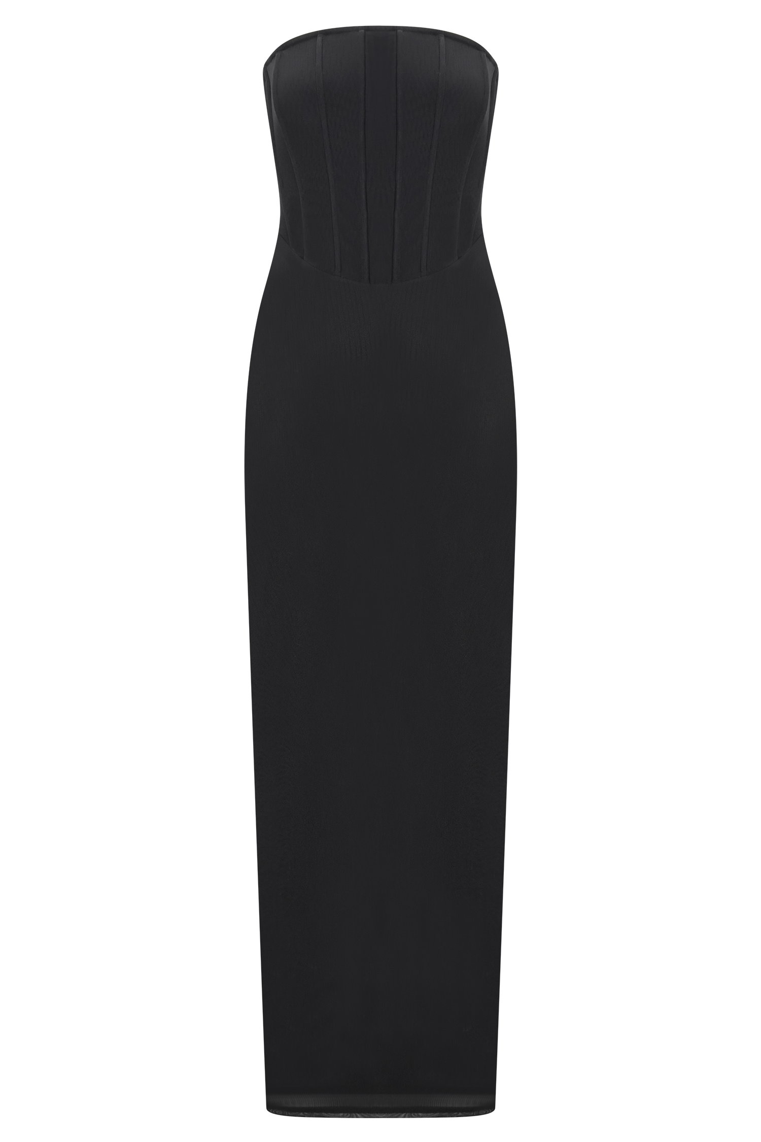 Gemma Strapless Mesh Maxi Dress - Black - Image 8
