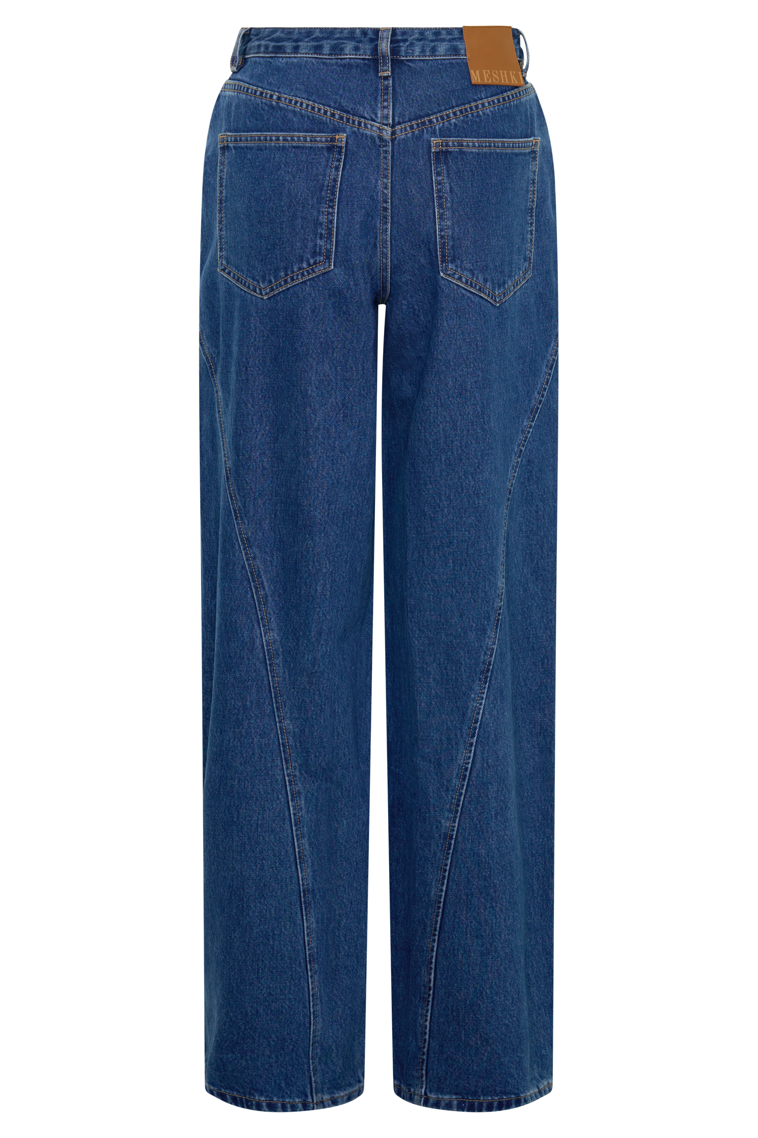 Georgette Mid Rise Paneled Denim Jeans - Dark Blue - Image 8