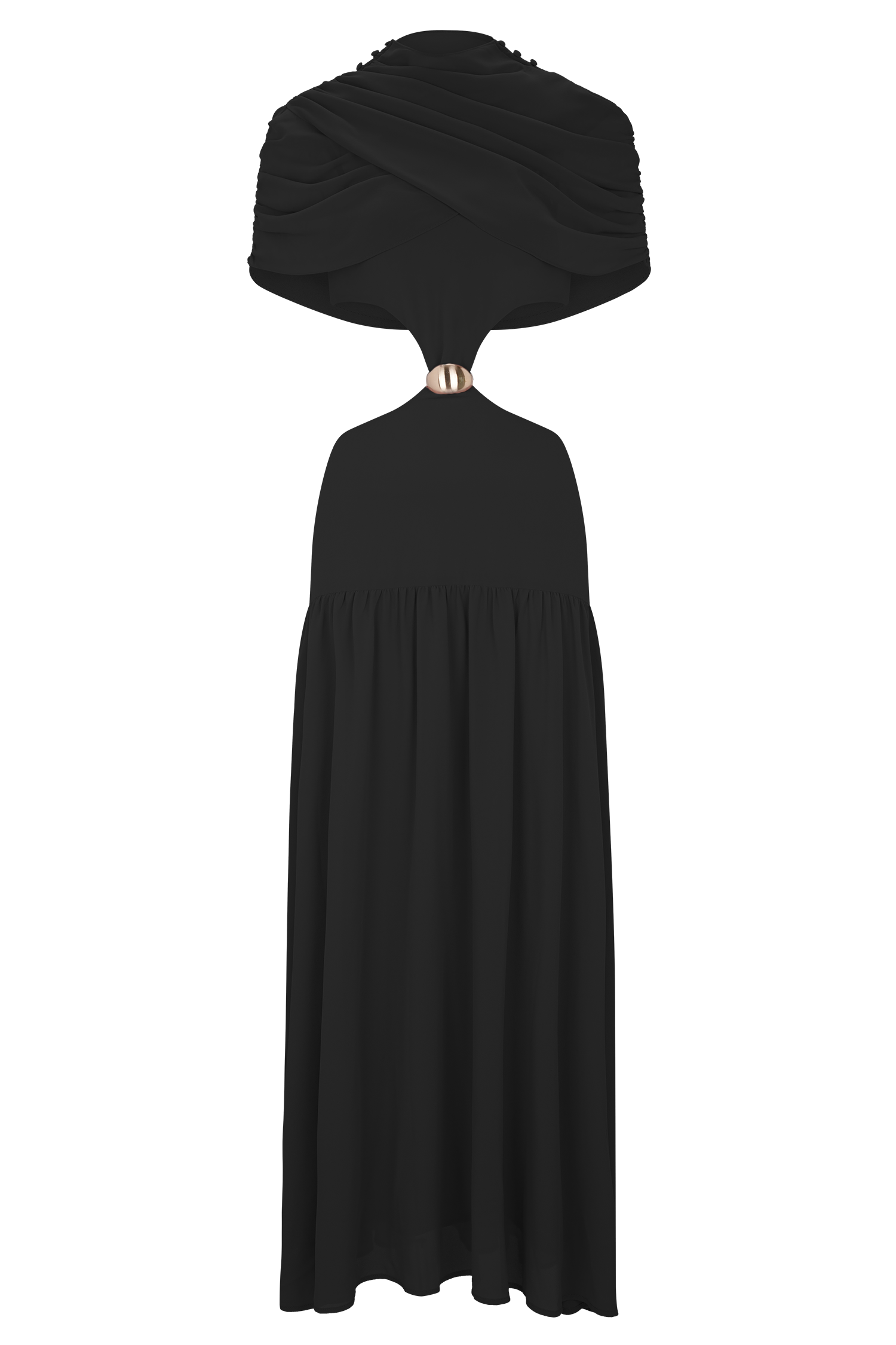 Georgina Chiffon Midi Dress - Black - Image 11