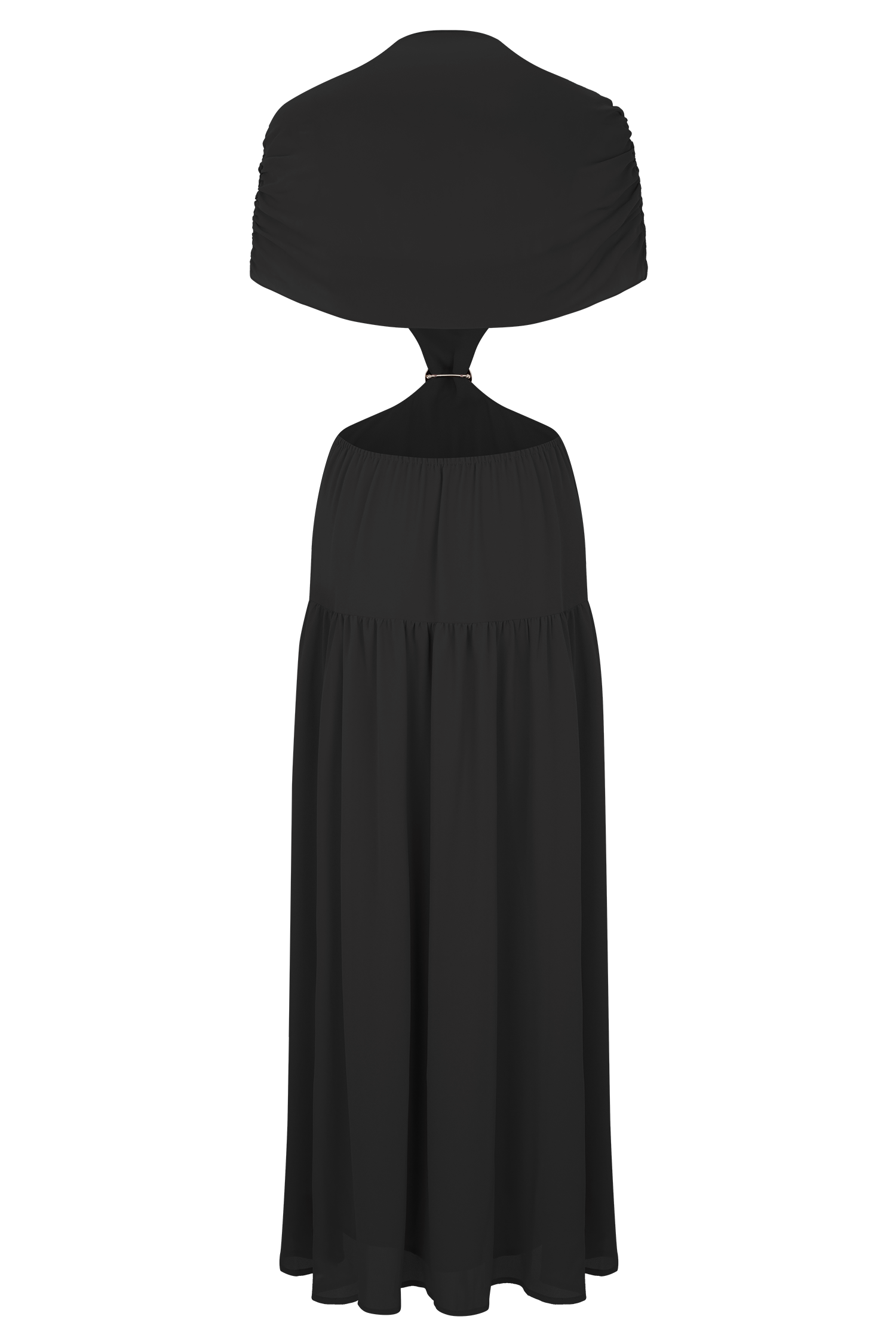 Georgina Chiffon Midi Dress - Black - Image 10