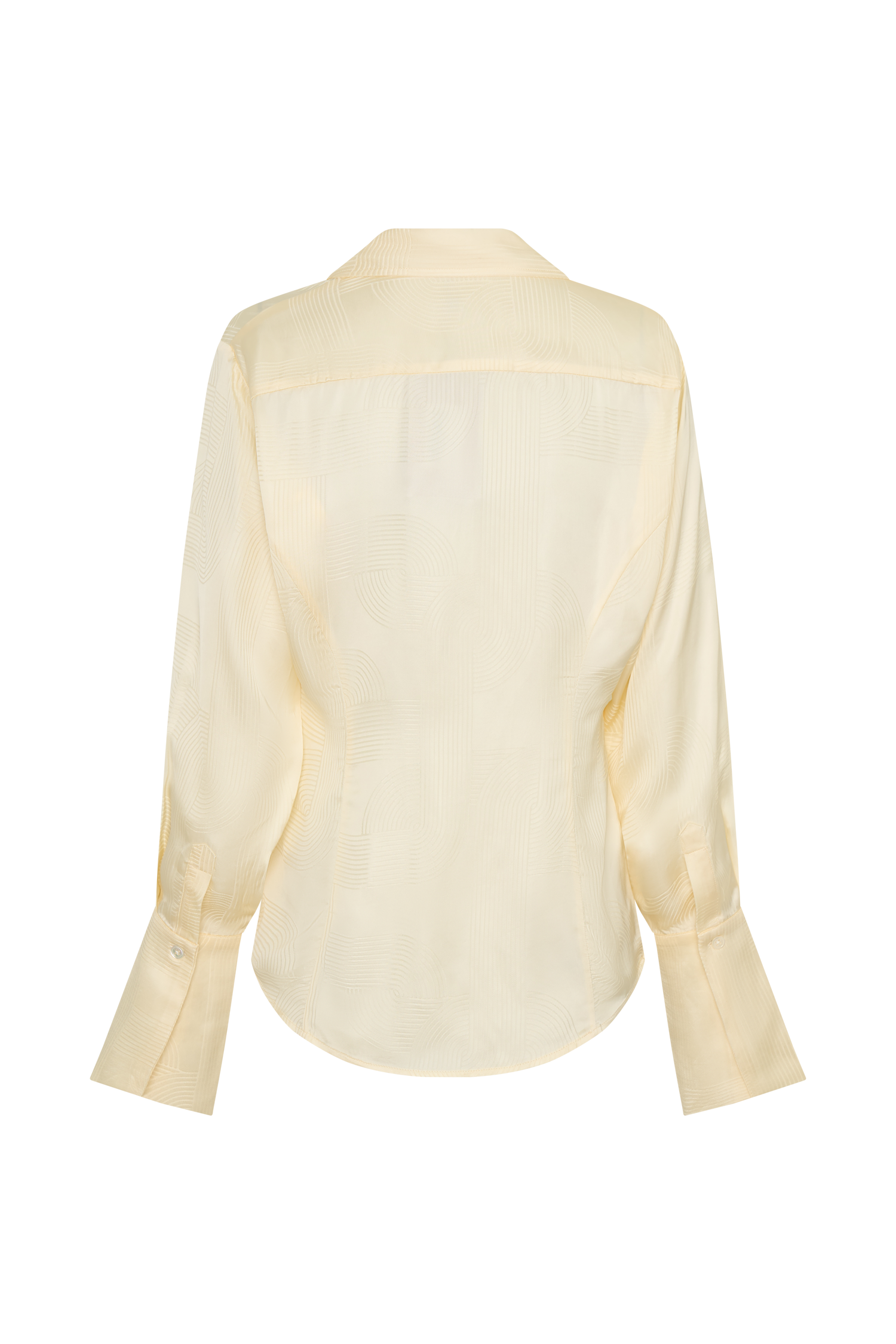 Gia Long Sleeve Satin Shirt - Buttermilk - Image 5