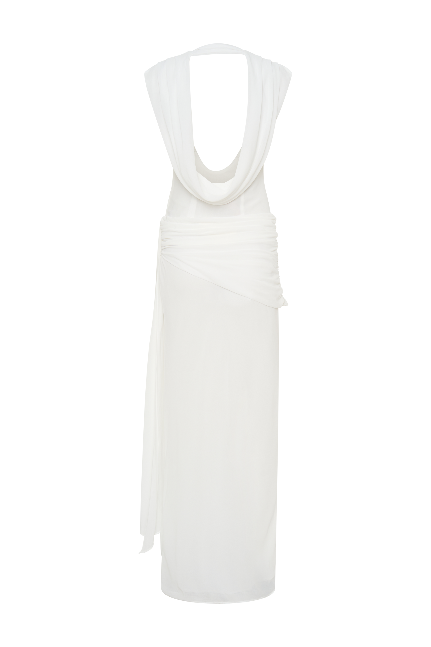 Giulia Chiffon Draped Maxi Dress - White - Image 7