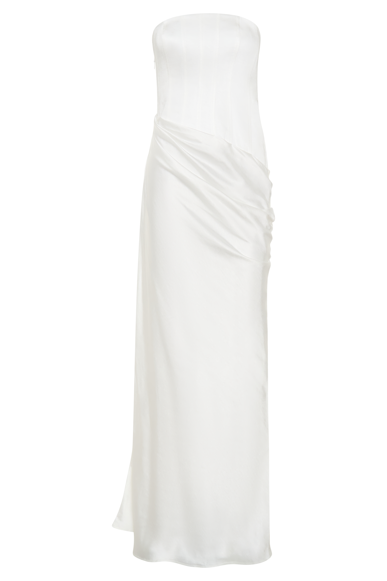 Grace Strapless Draped Waist Maxi Dress - Ivory - Image 10