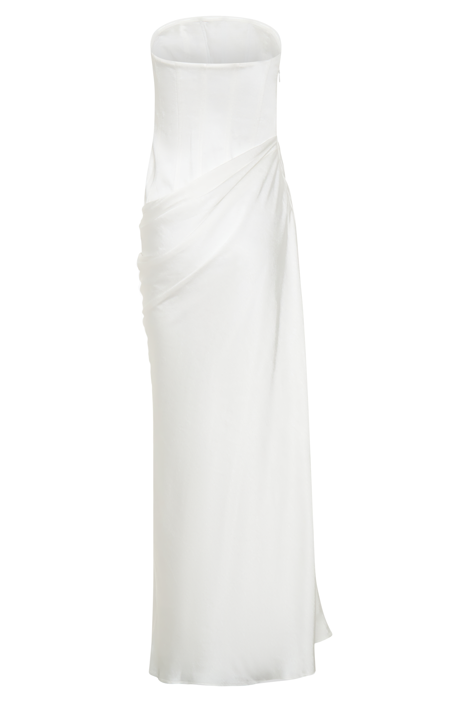 Grace Strapless Draped Waist Maxi Dress - Ivory - Image 9