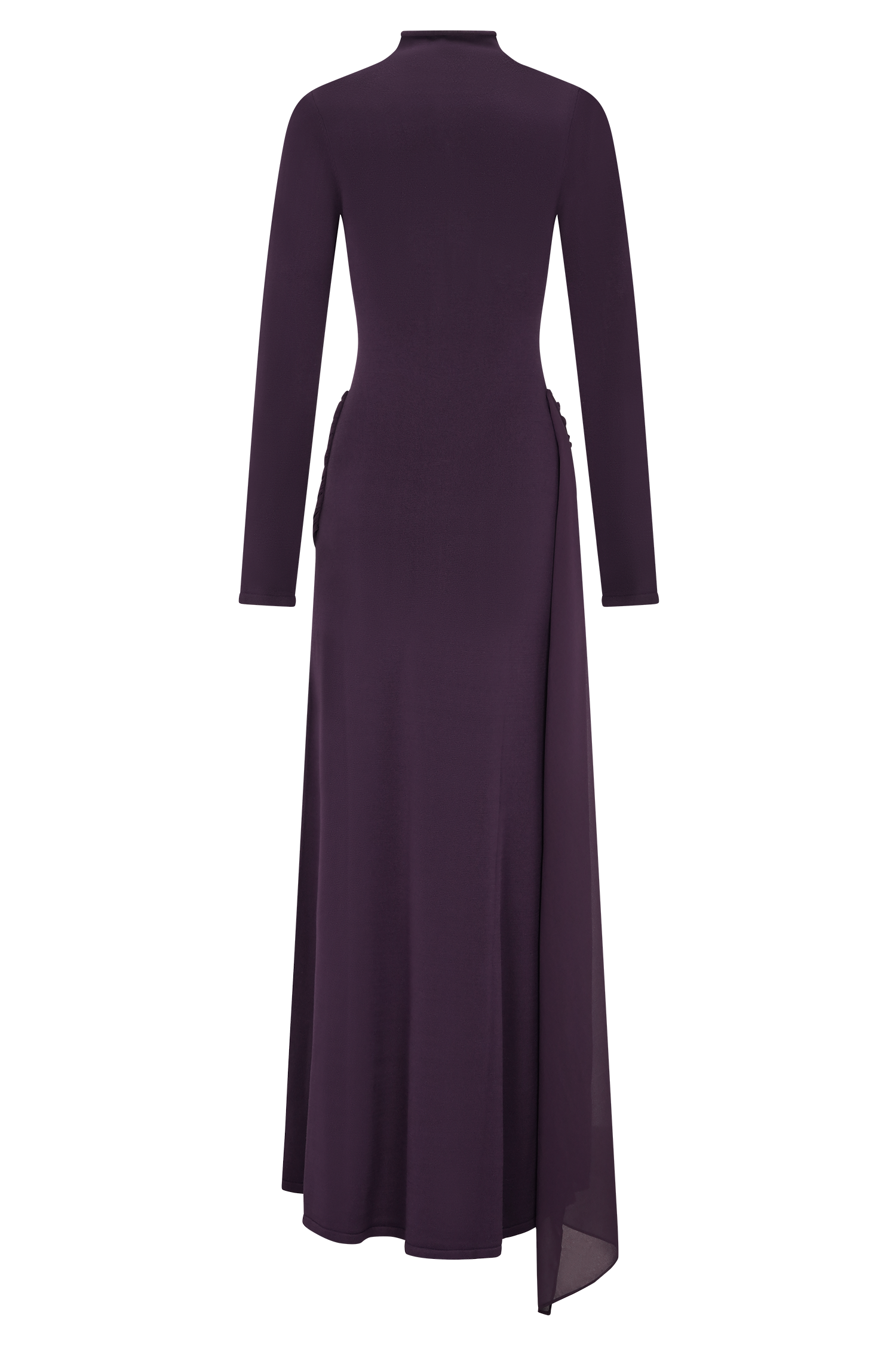 Grayson Knit Chiffon Maxi Dress - Plum - Image 8