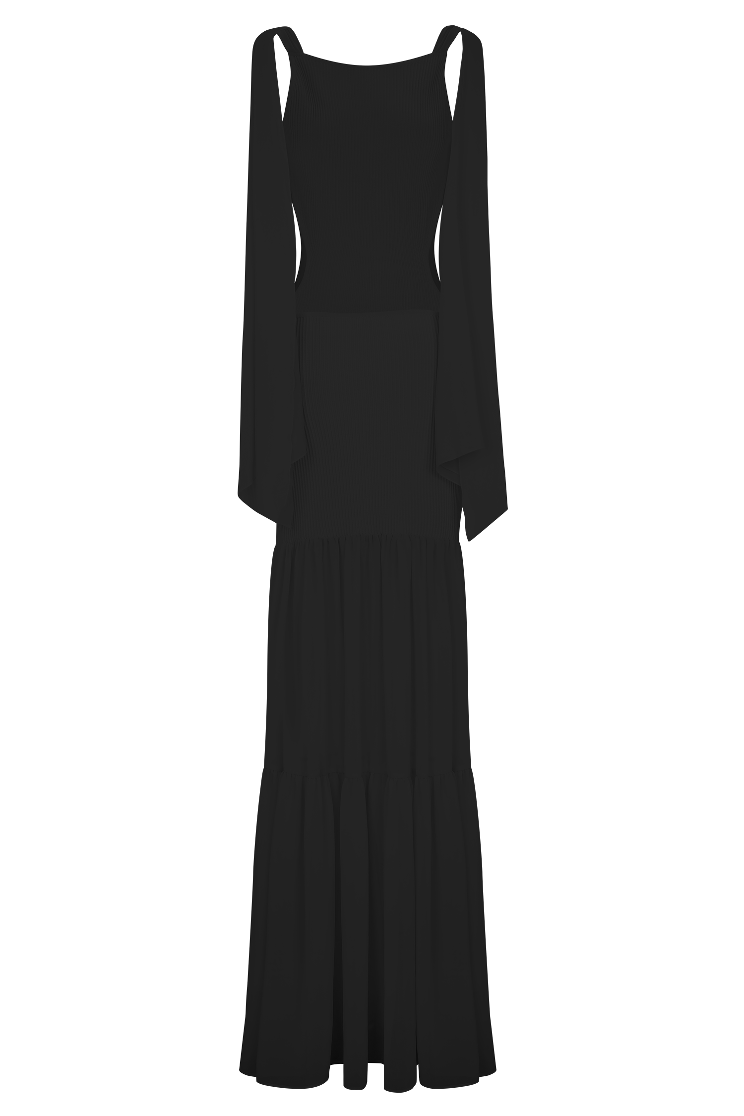 Haille Knit Chiffon Maxi Dress - Black - Image 6