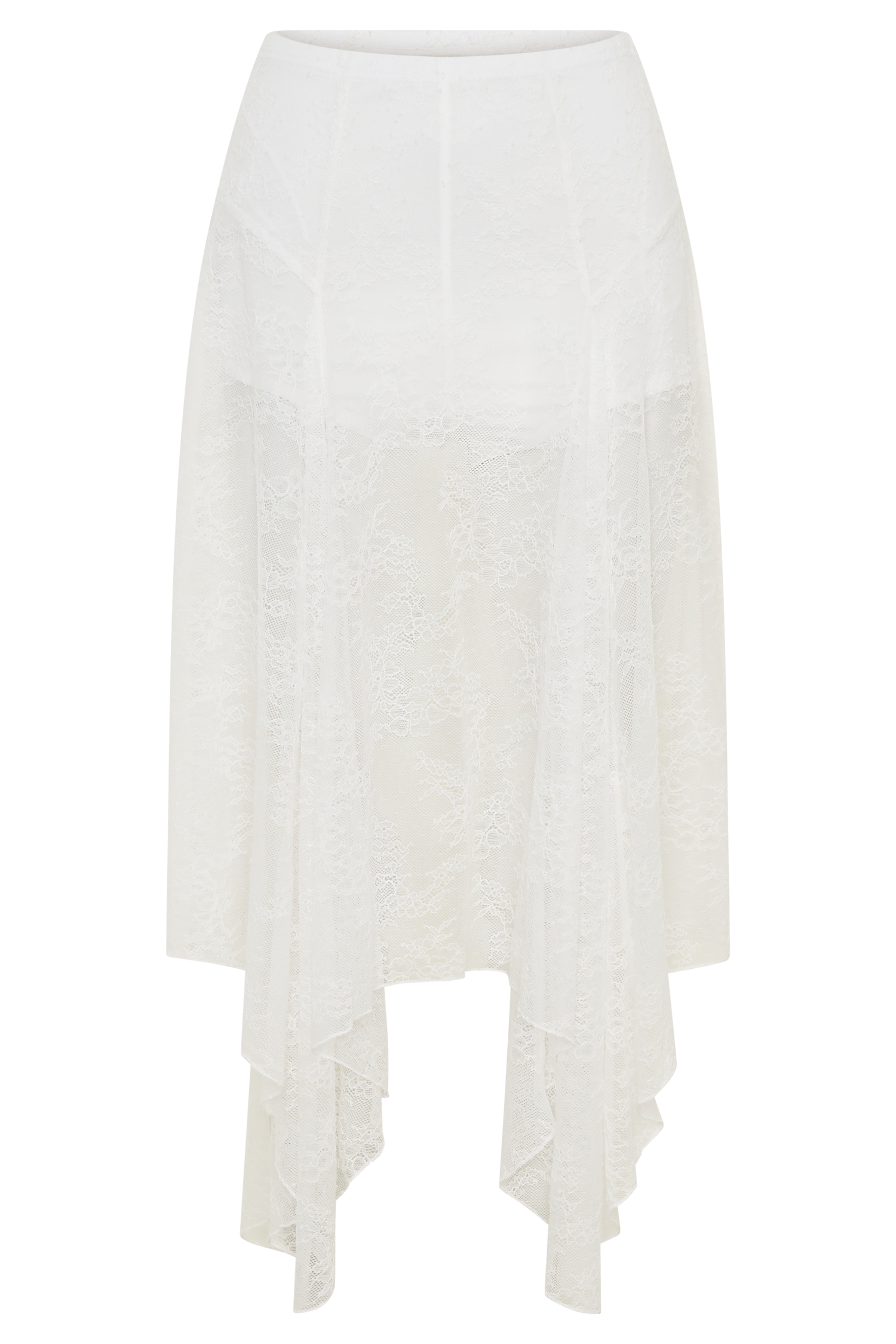 Haime Lace Hankie Midi Skirt - Ivory - Image 9