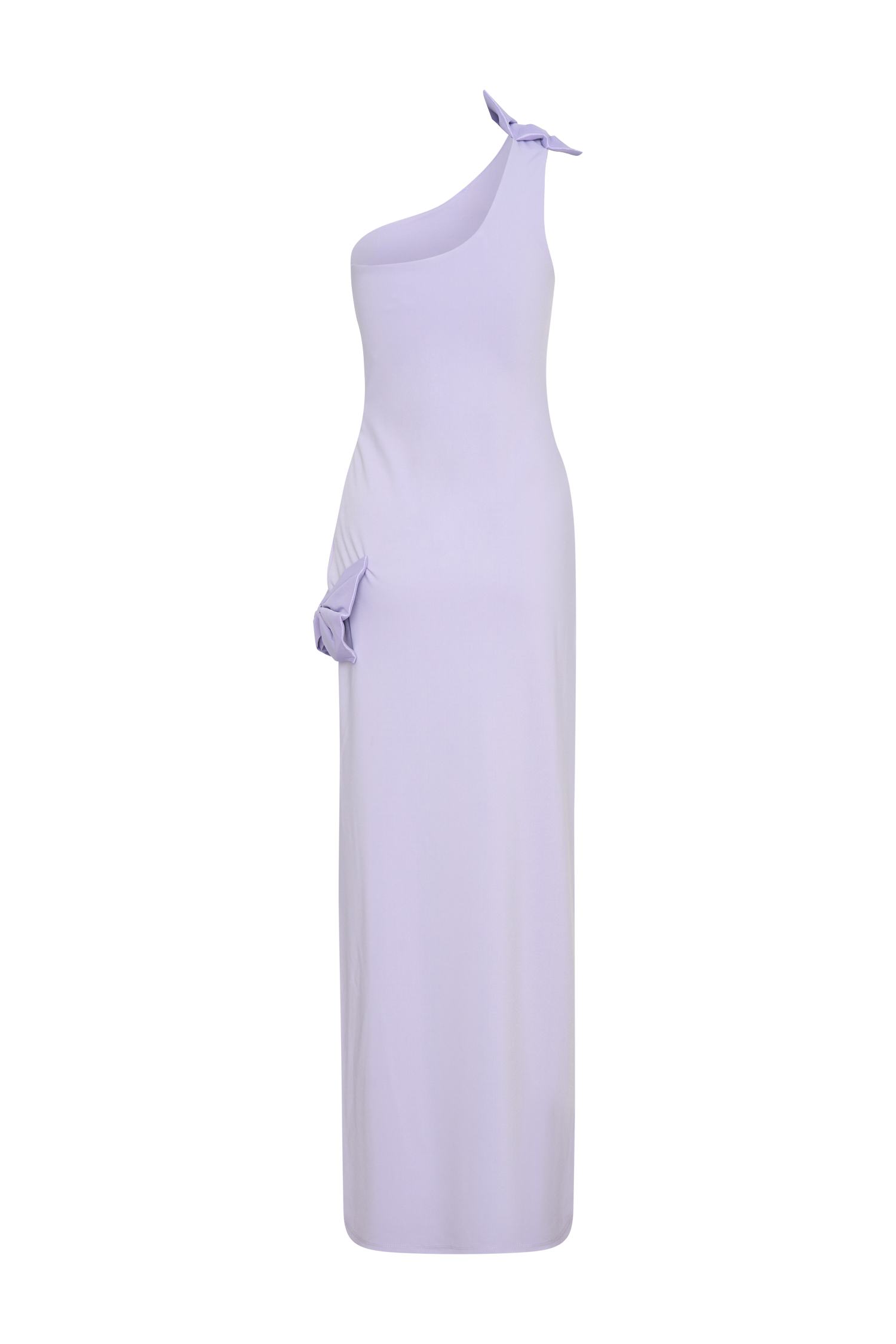Hallie One Shoulder Bow Maxi Dress - Lilac - Image 6
