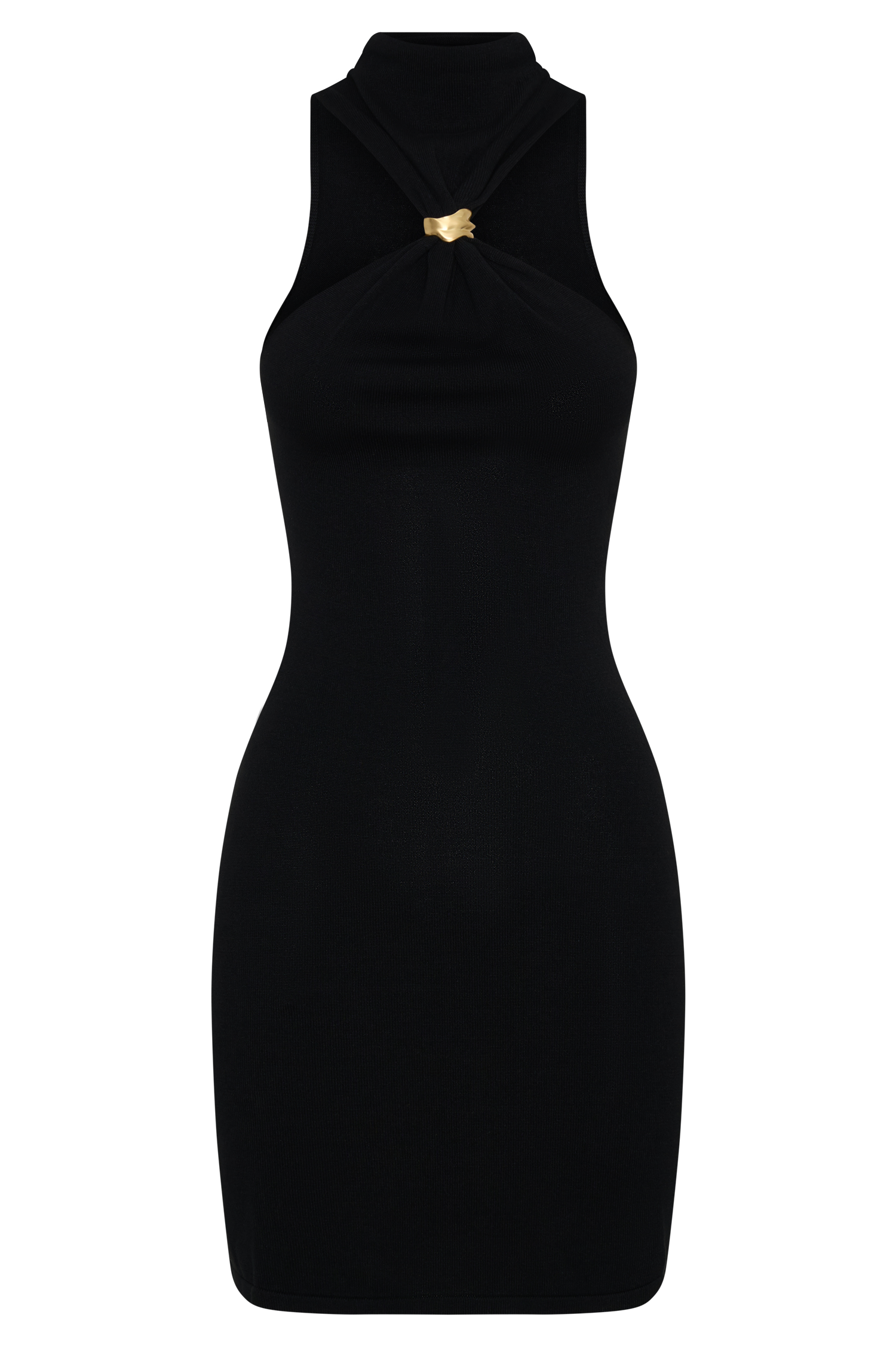 Hector Halter Neck Knit Mini Dress - Black - Image 8