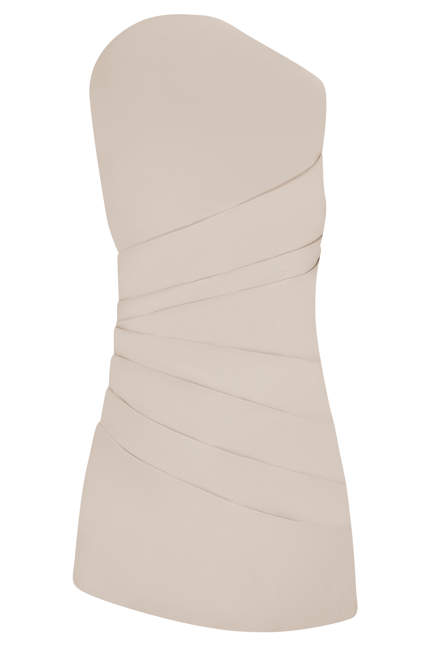 Helena One Shoulder Linen Mini Dress - Natural Beige - Image 10
