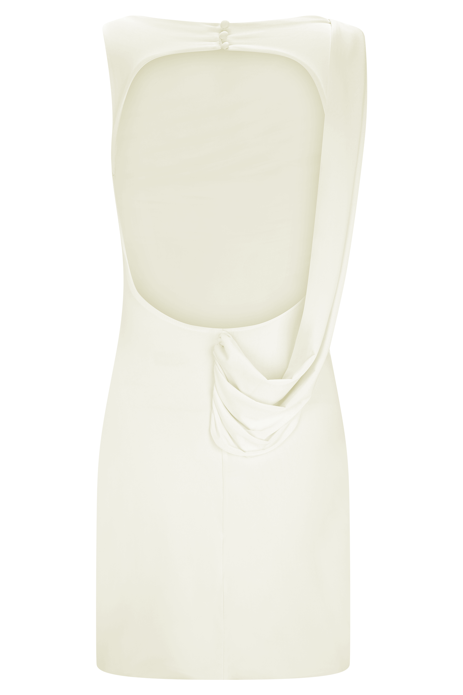 Henley Slinky Drape Mini Dress - Ivory - Image 8