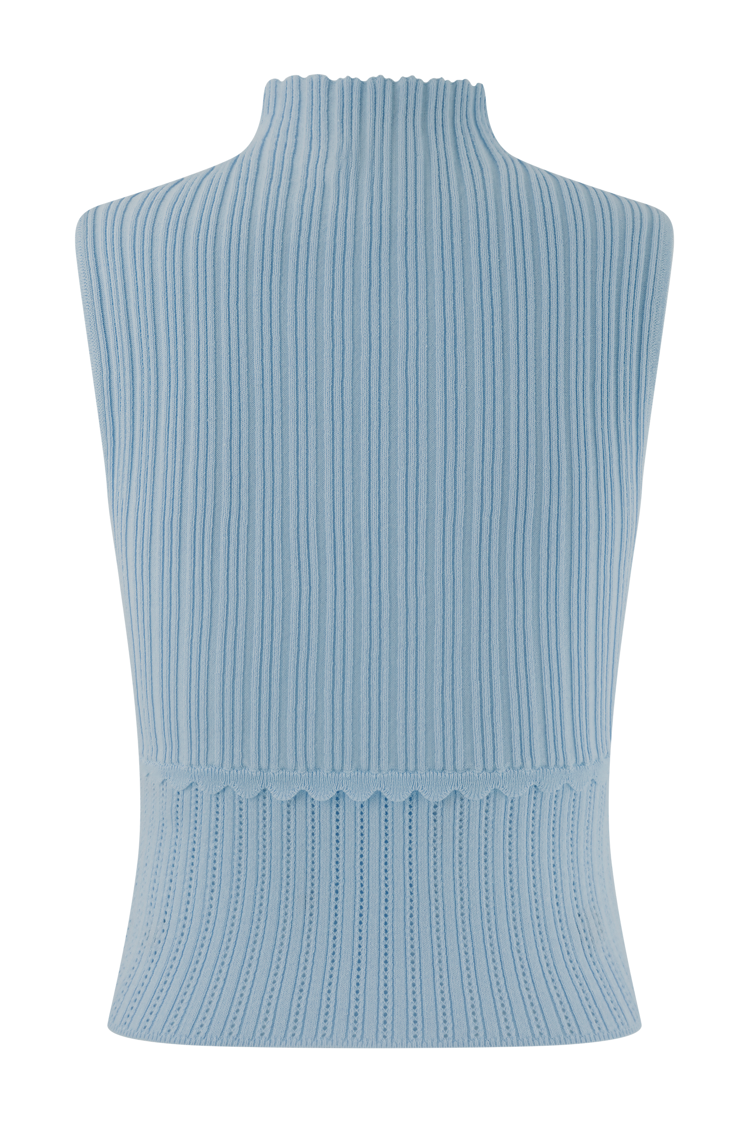 Indy Pointelle Knit Top - Cornflower Blue - Image 8