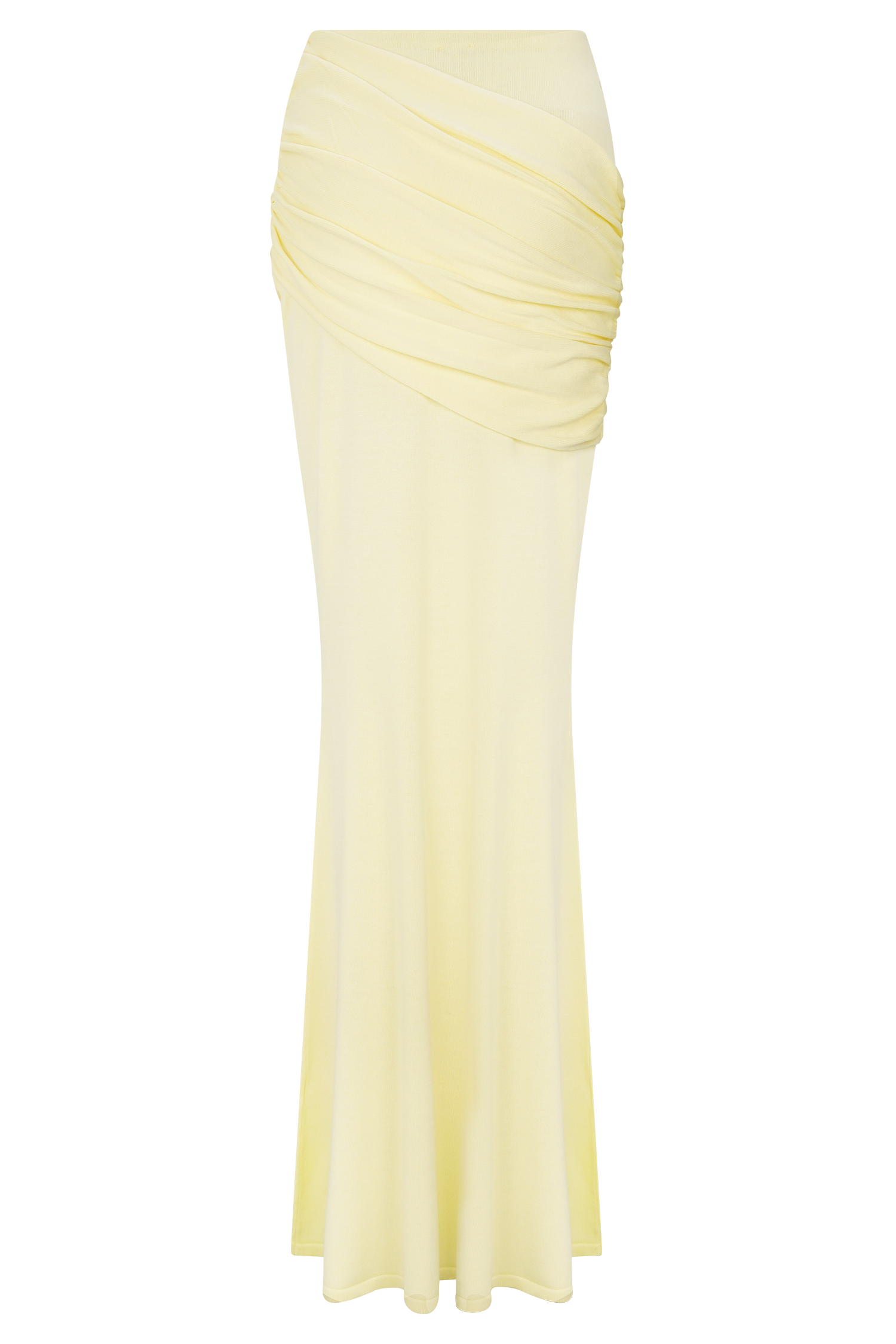 Irene Gathered Knit Maxi Skirt - Lemon - Image 6