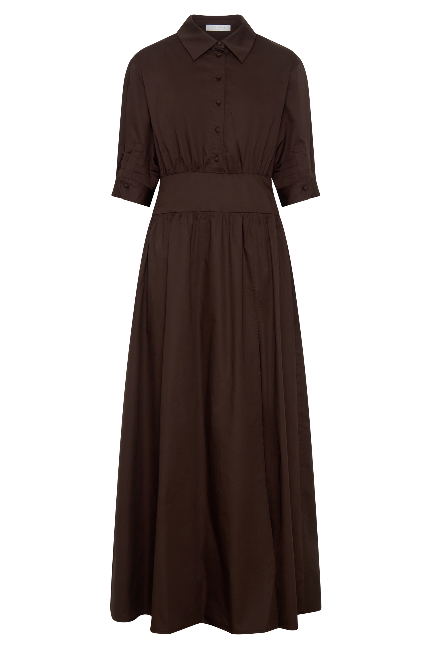 Isolde Long Sleeve Cotton Maxi Dress - Dark Chocolate - Image 14