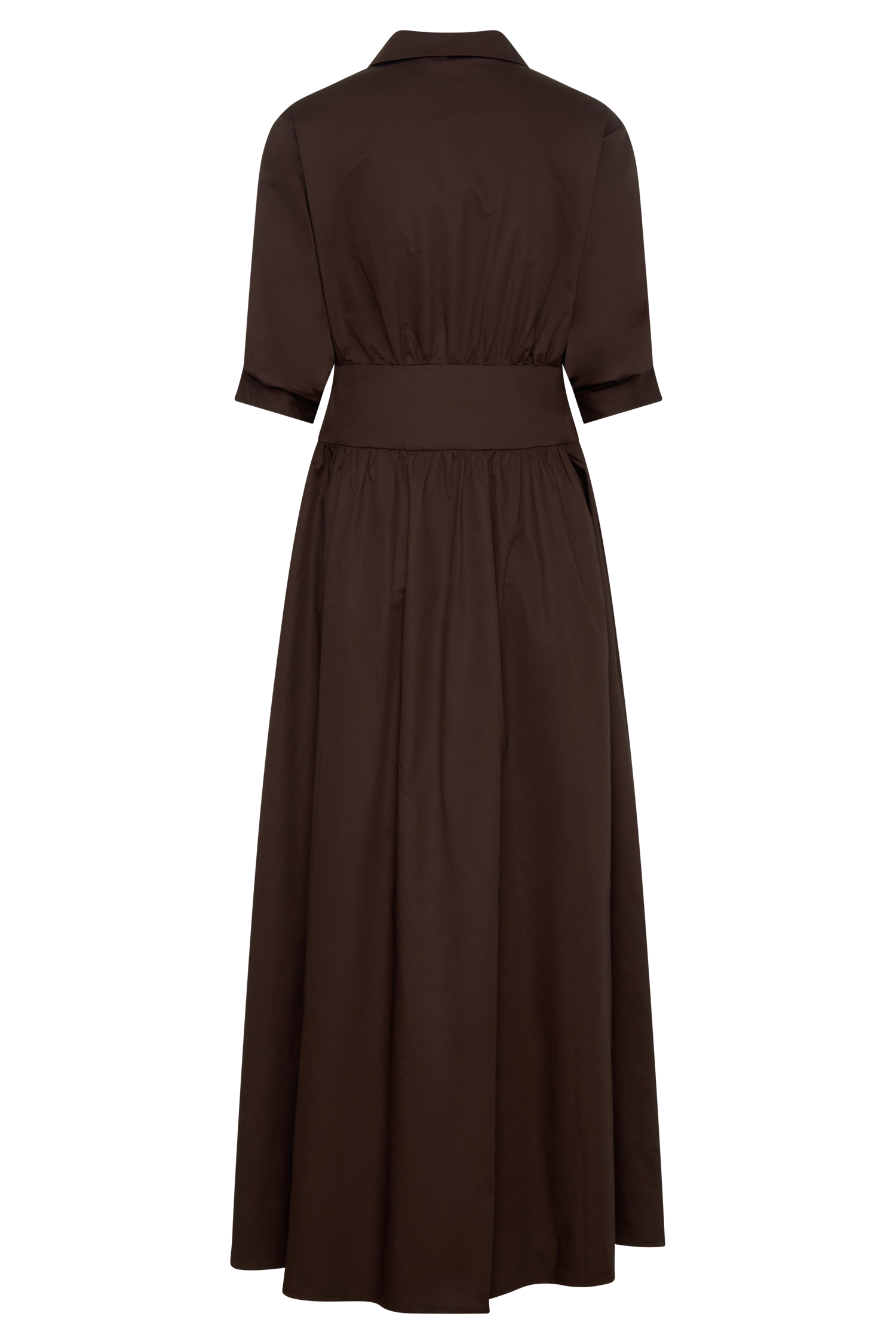 Isolde Long Sleeve Cotton Maxi Dress - Dark Chocolate - Image 13
