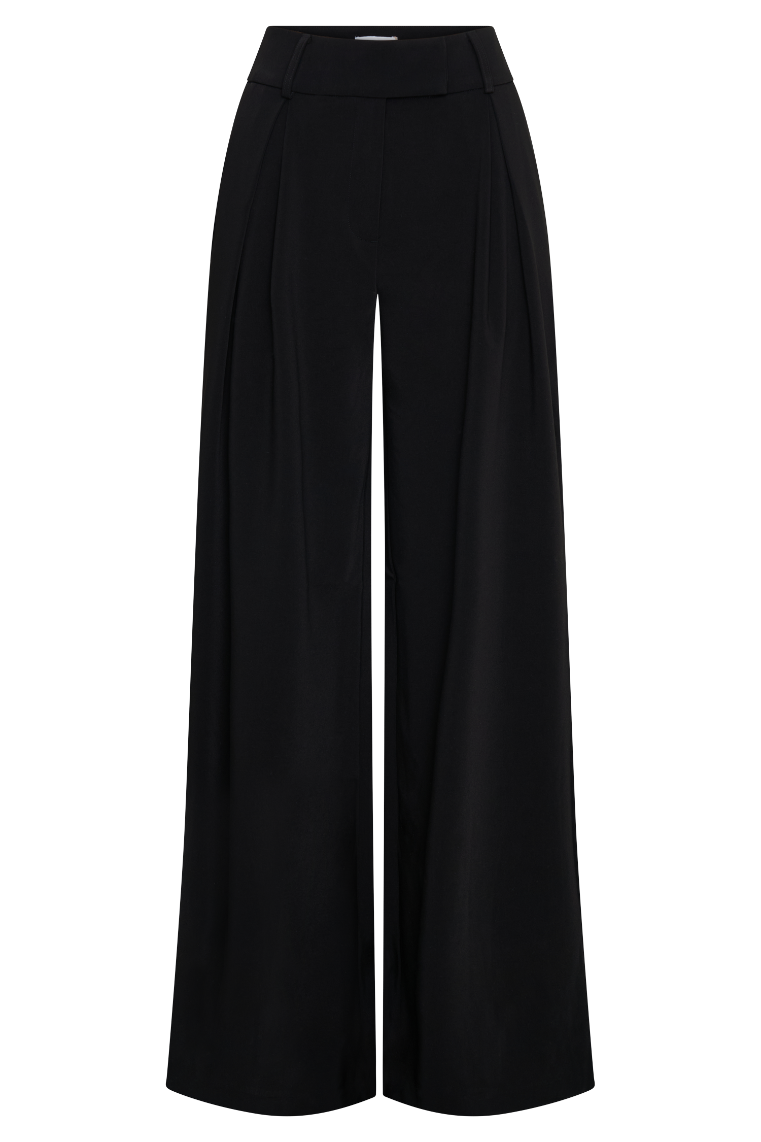 Jacqueline Pleated Wide Leg Pants - Black - Image 7