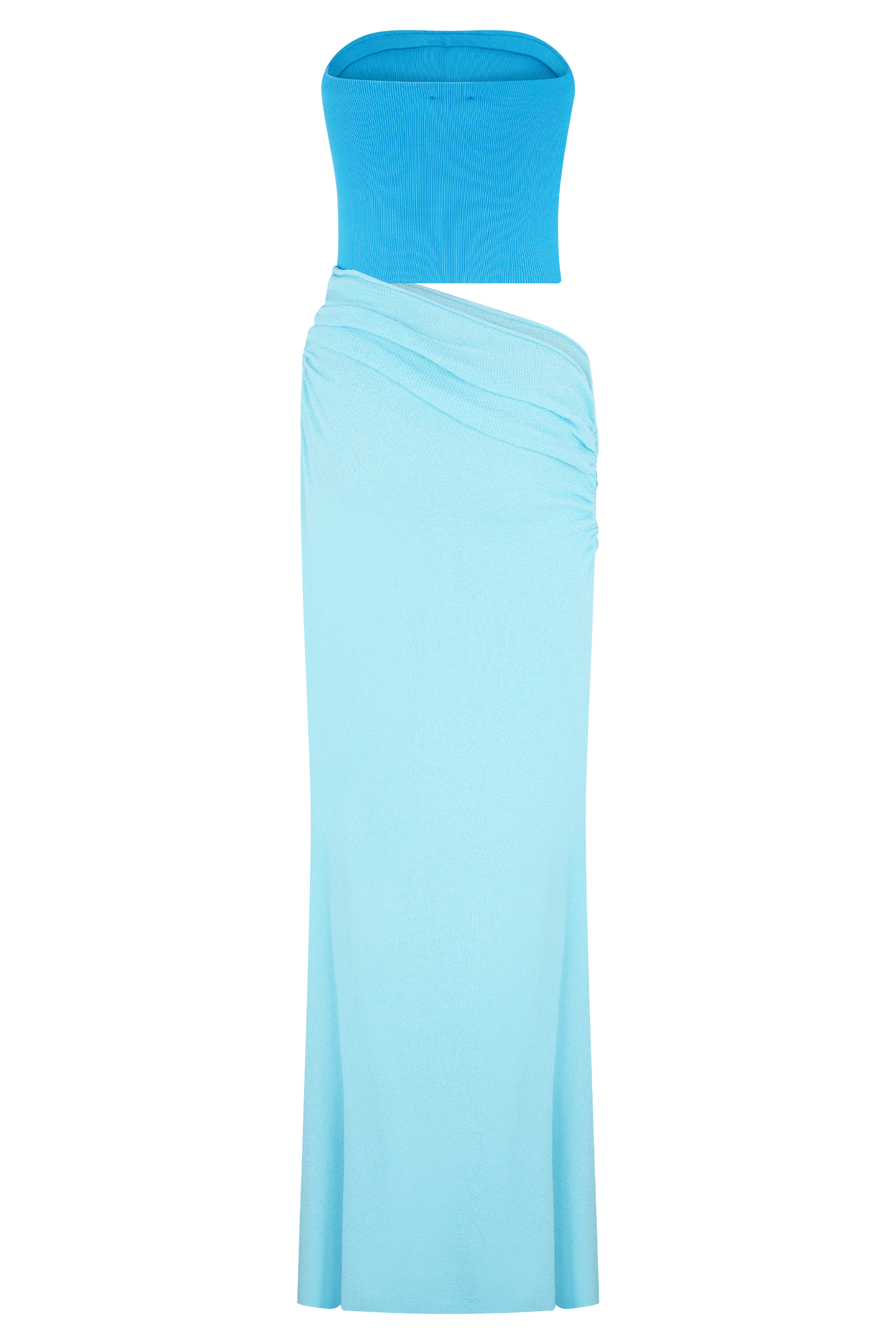 Jasiel Strapless Knit Maxi Dress - Cyan Blue - Image 7