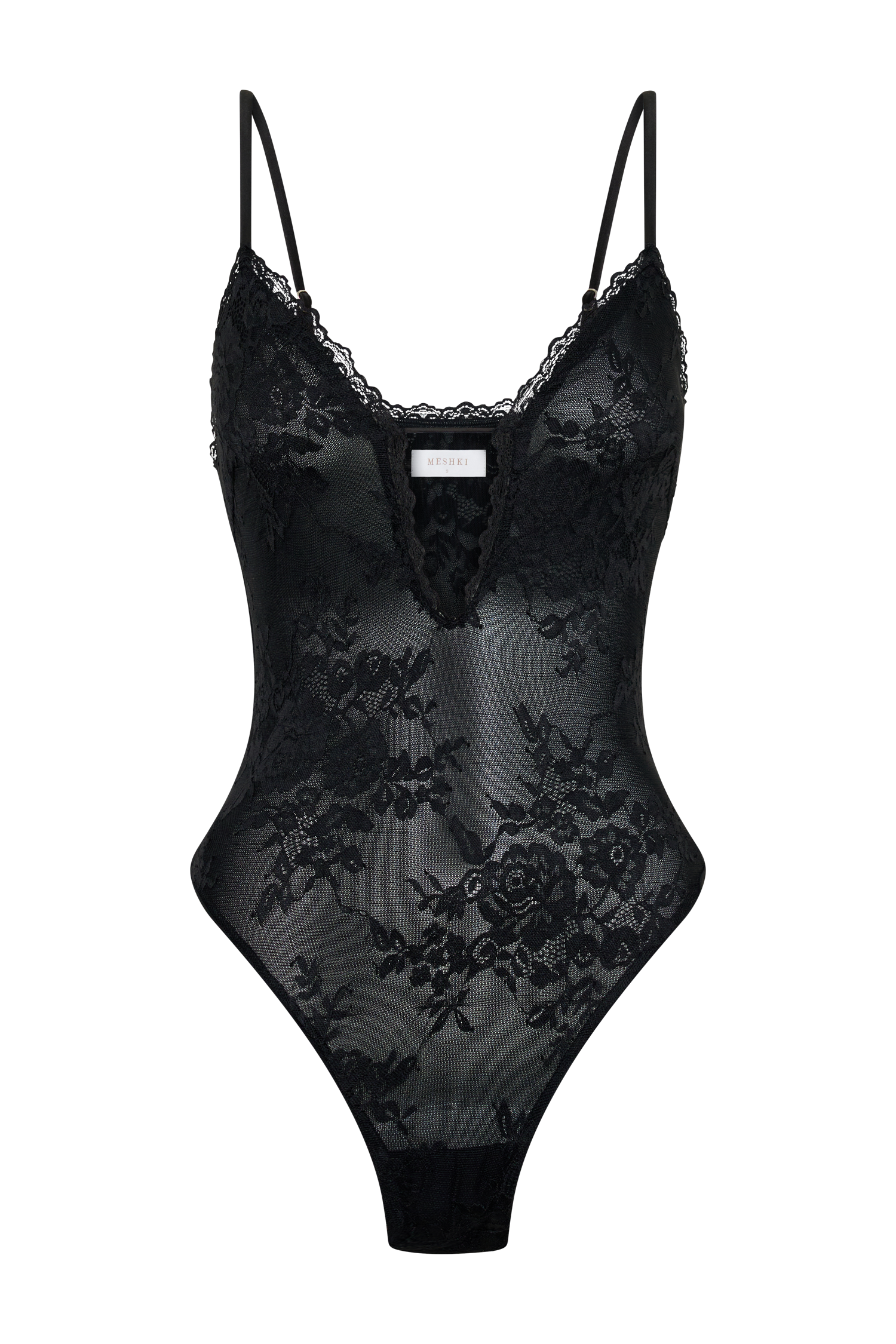 Jasper Sheer Plunge Lace Bodysuit - Black - Image 7