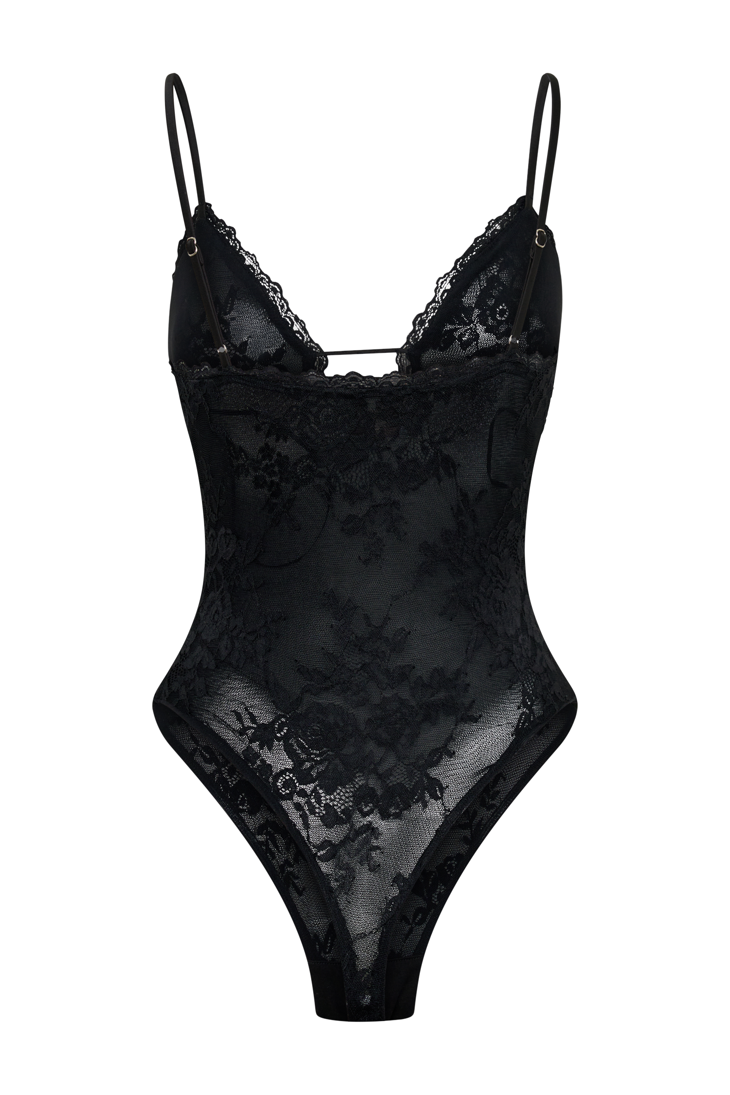 Jasper Sheer Plunge Lace Bodysuit - Black - Image 6