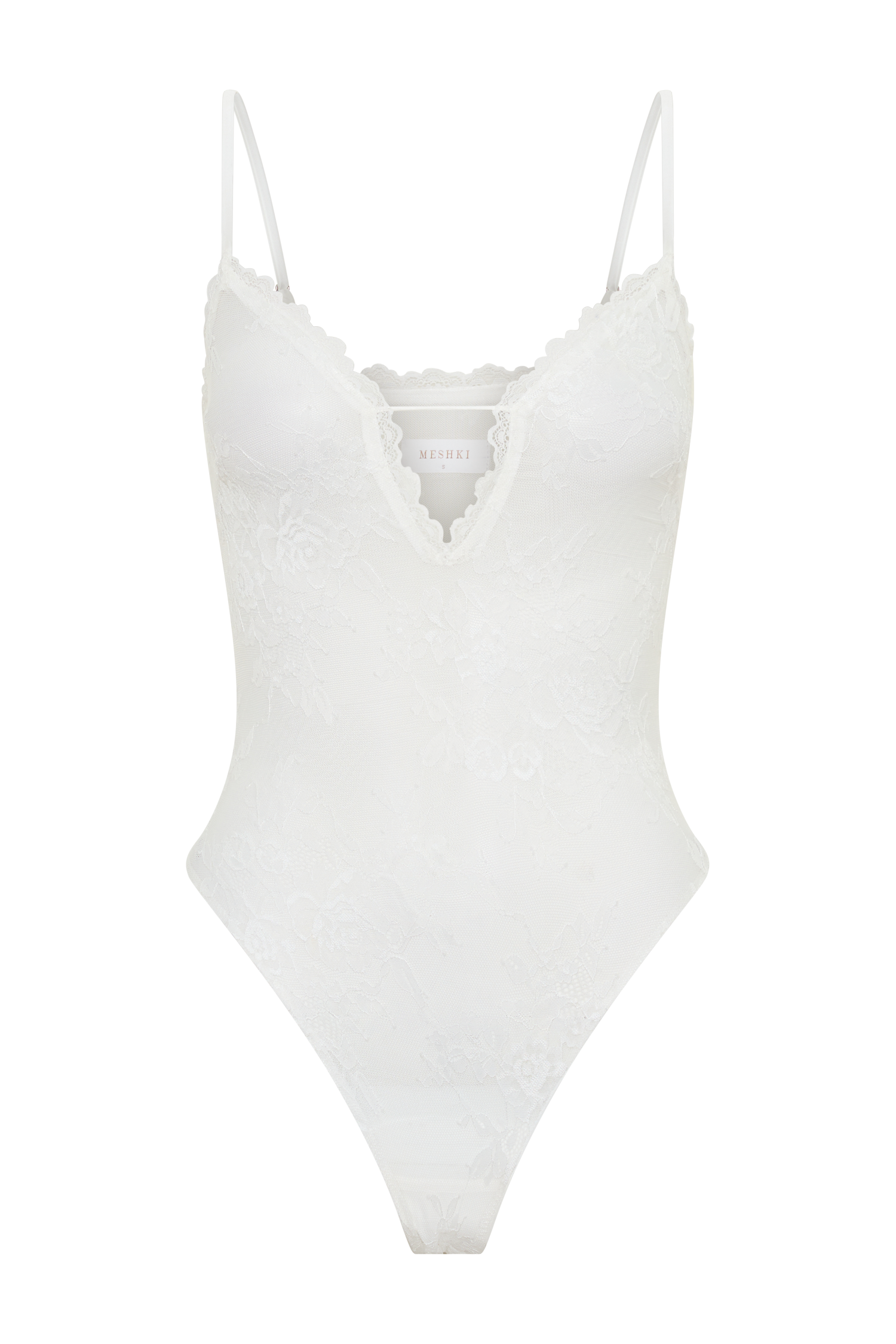 Jasper Sheer Plunge Lace Bodysuit - Ivory - Image 8