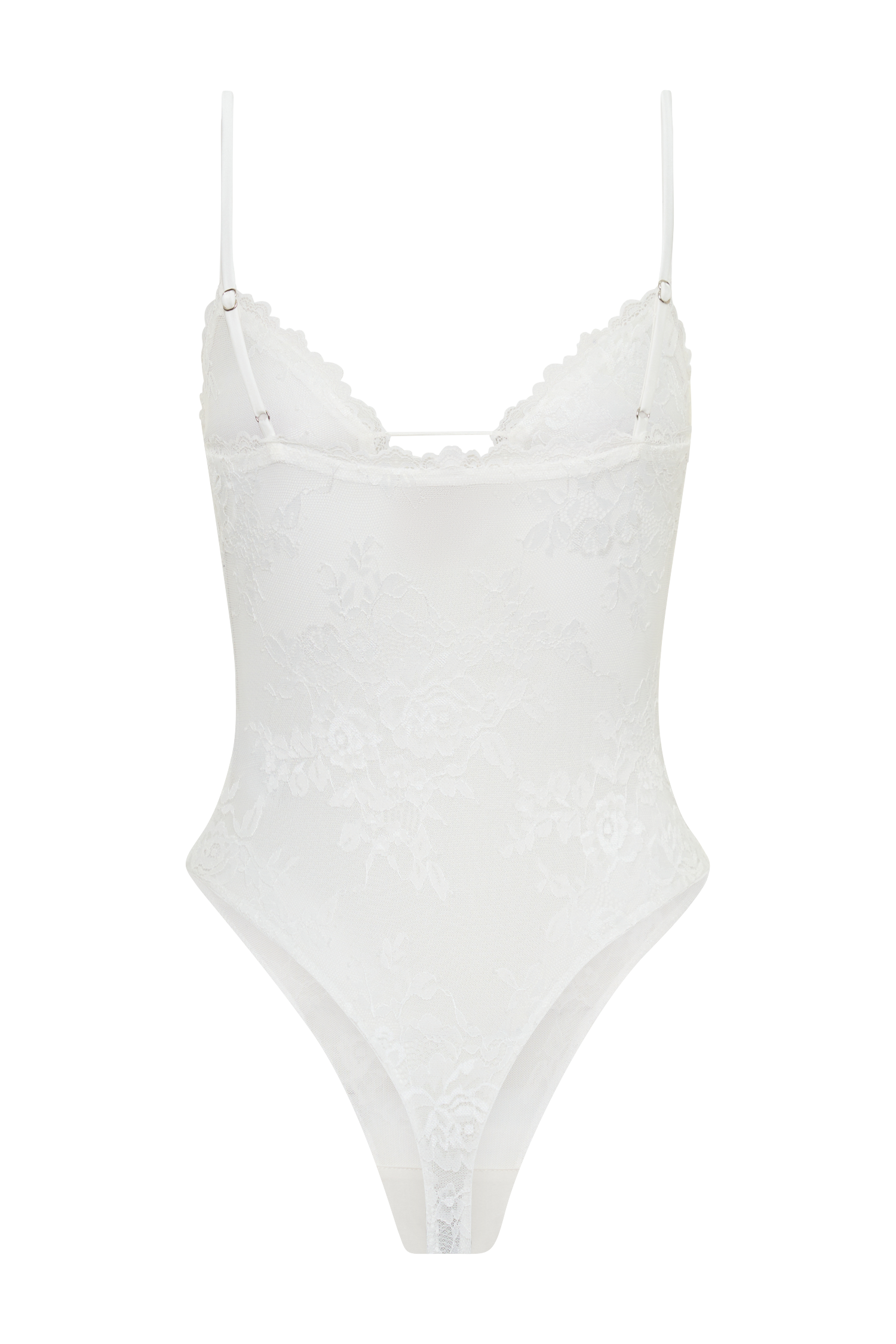 Jasper Sheer Plunge Lace Bodysuit - Ivory - Image 7