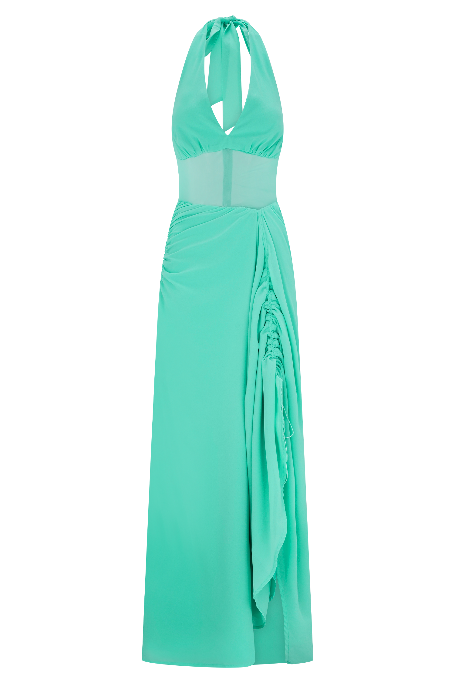 Jonna Chiffon And Mesh Maxi Dress - Lagoon - Image 7