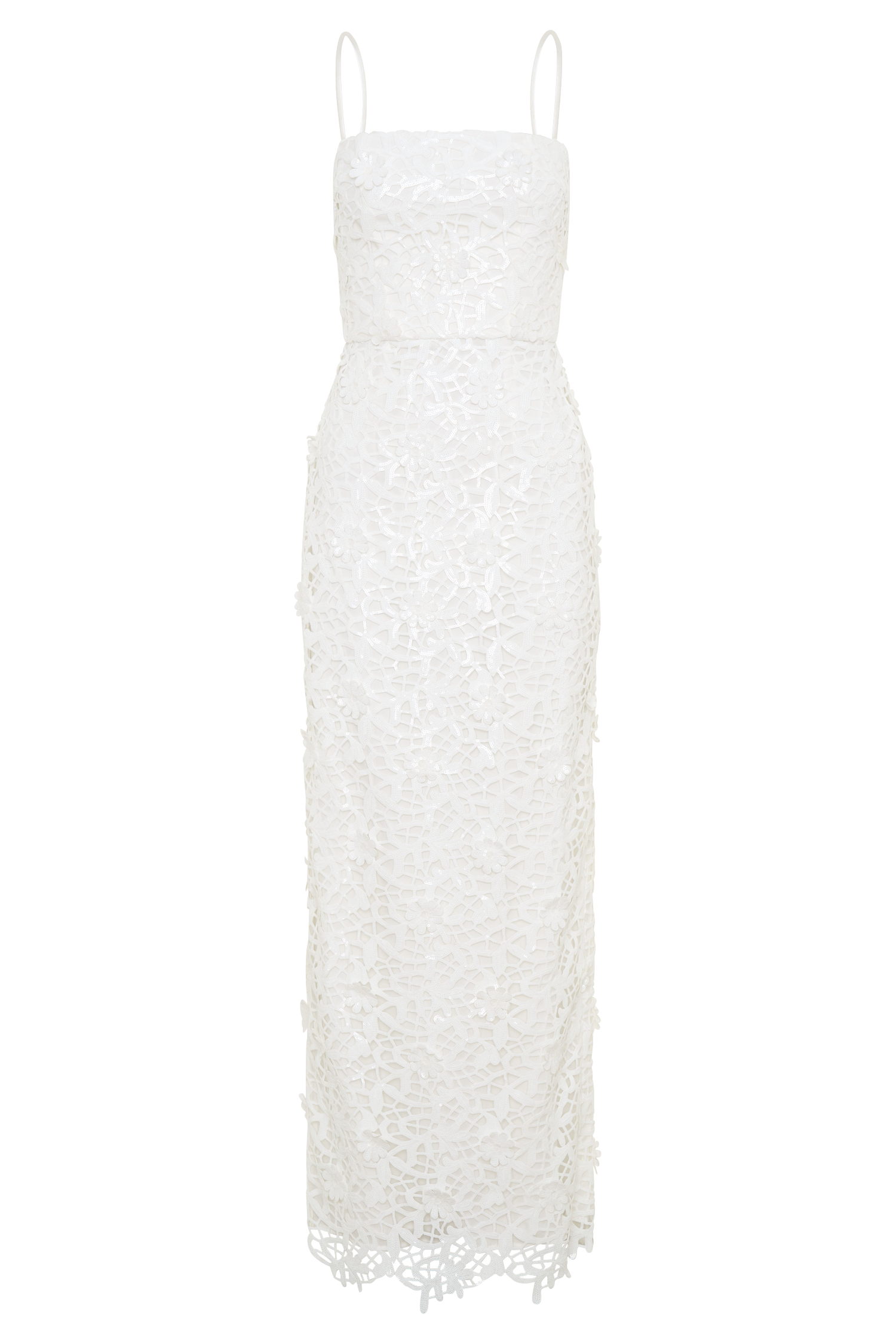 Josefa Sequin Lace Maxi Dress - White - Image 8