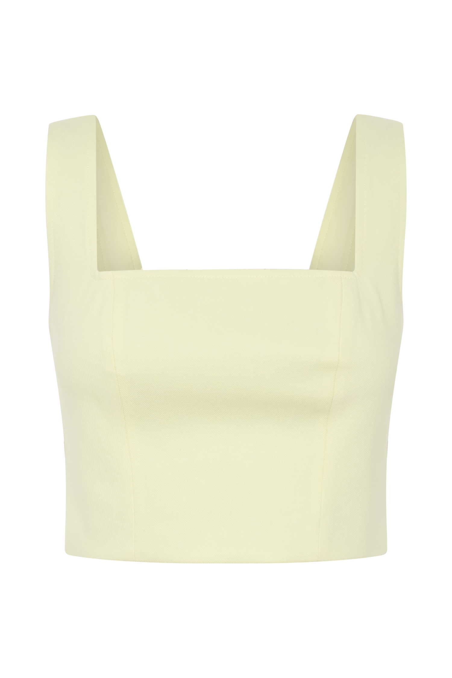 Josephine Crop Top With Open Back - Lemon - Image 11